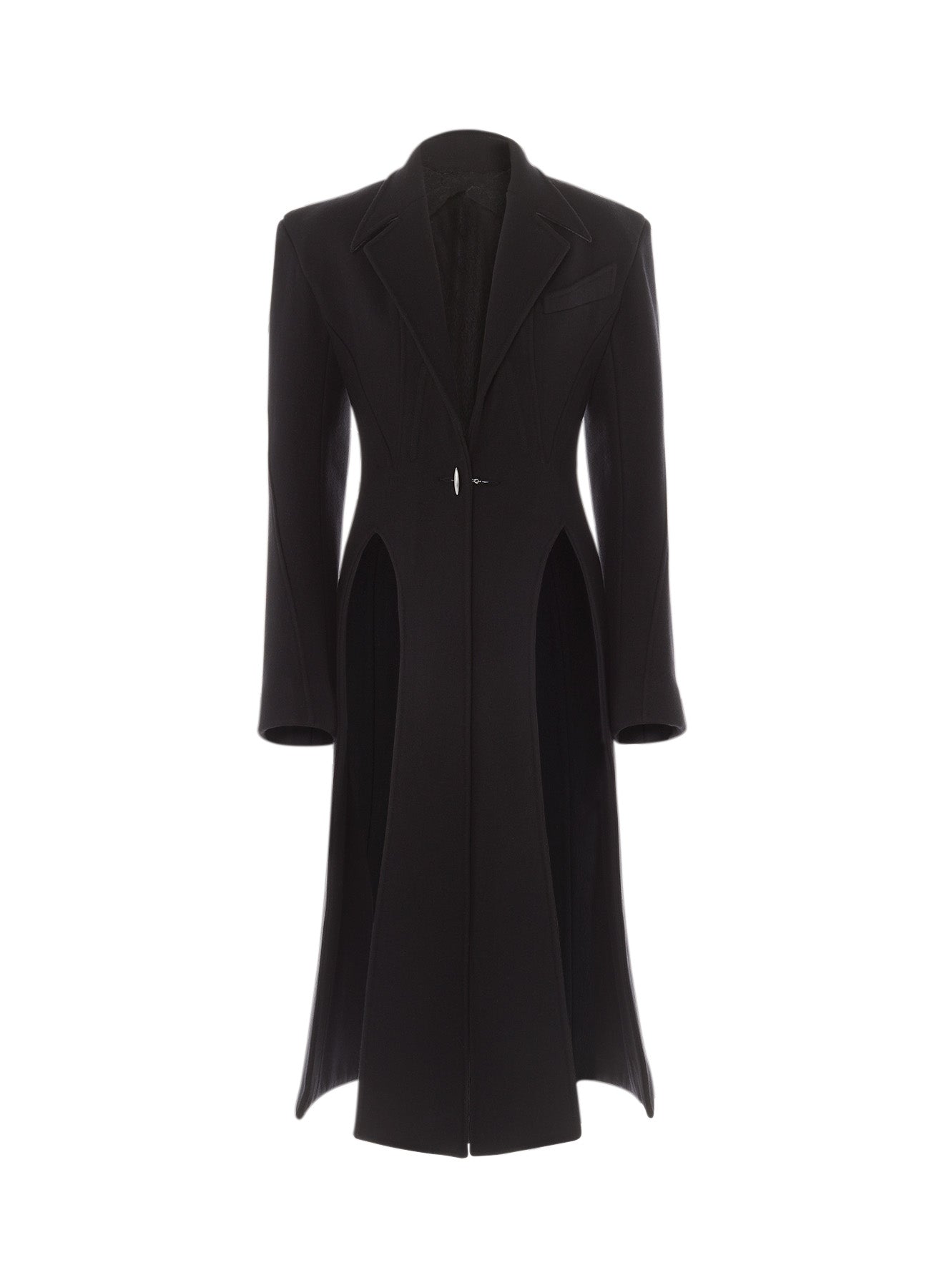 black cut-out coat