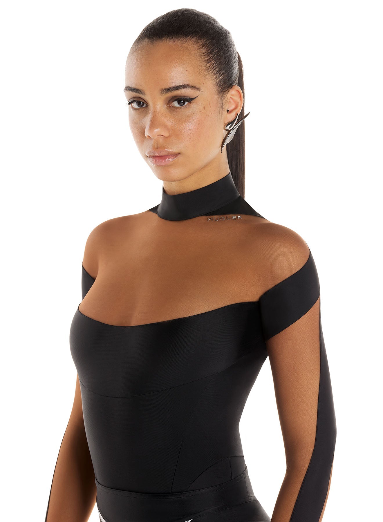 Illusion neckline bodysuit