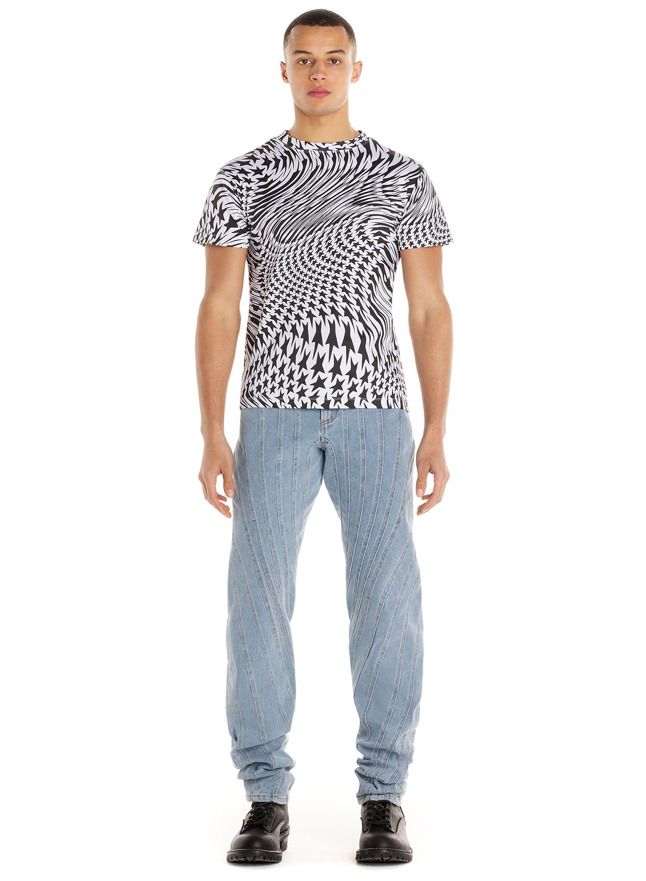 Swirling star printed T-shirt