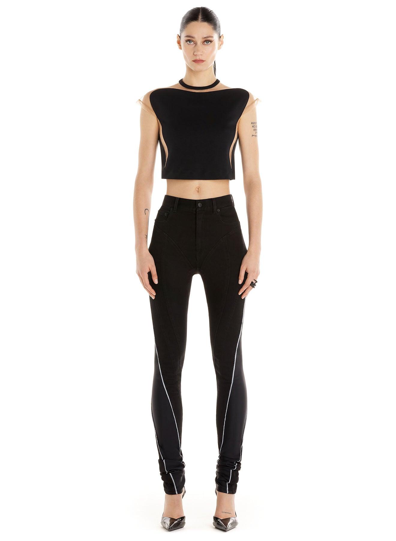Bi-material spiral jeans