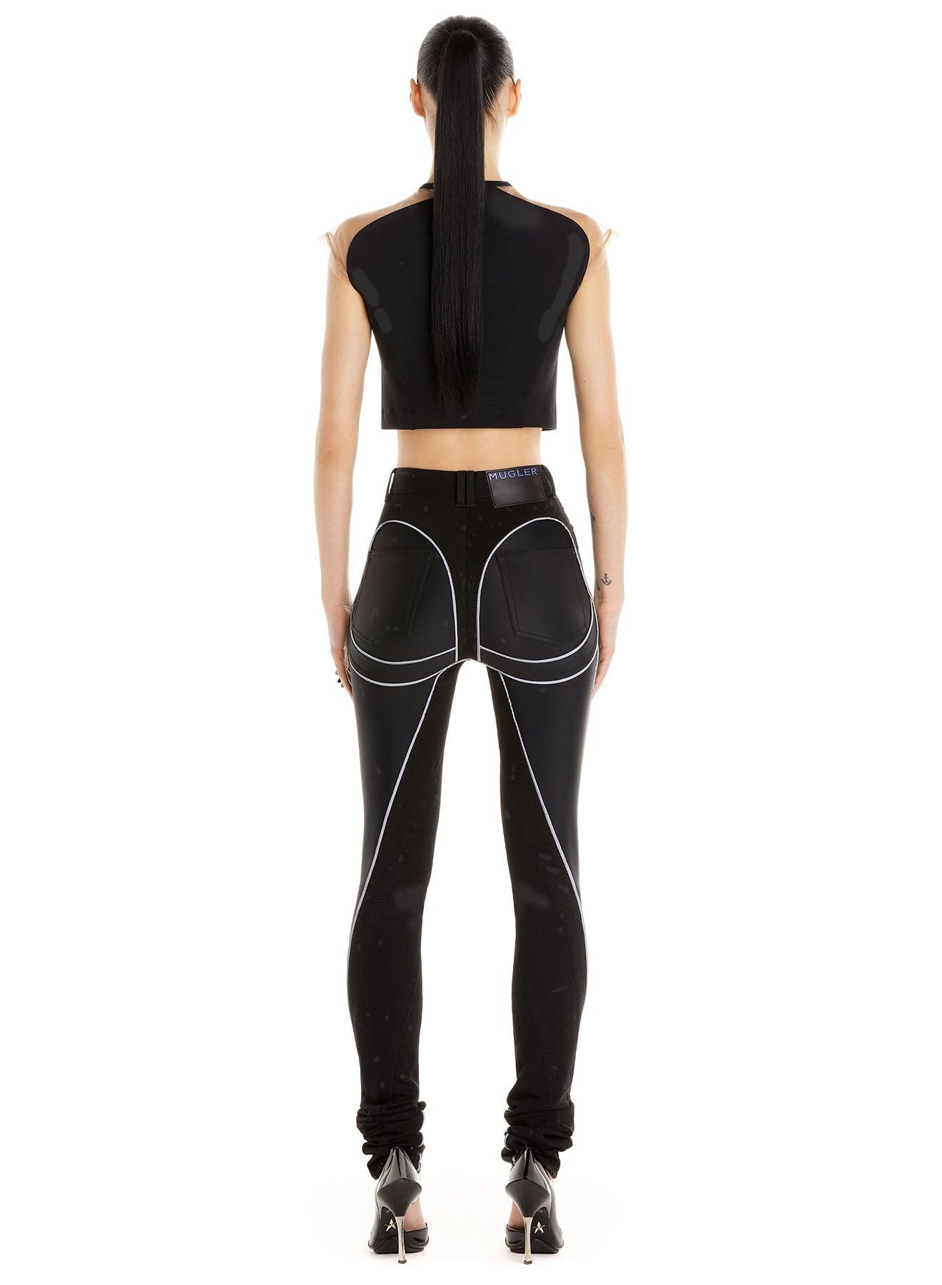 Bi-material spiral jeans