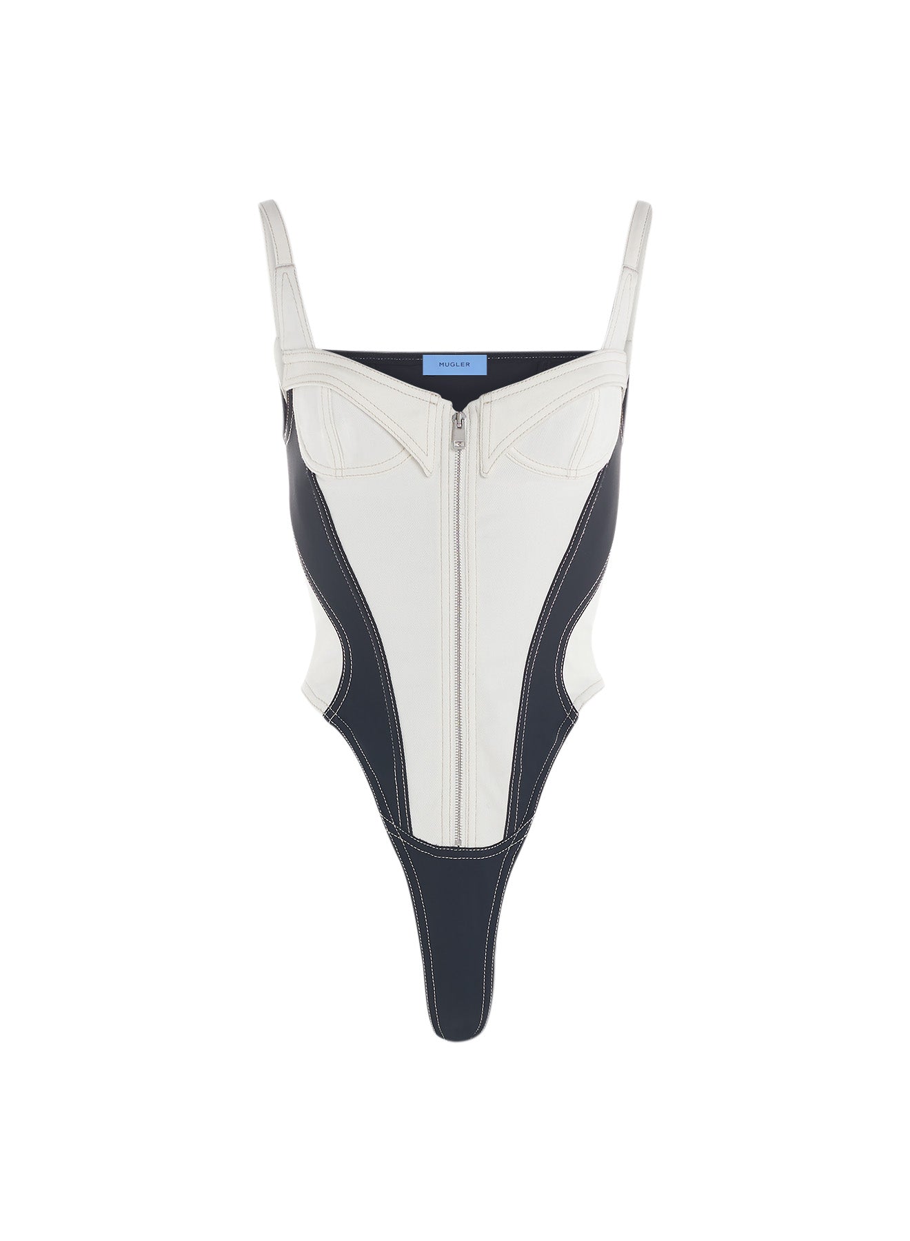 white corset denim bodysuit  MUGLER Official Website – Mugler