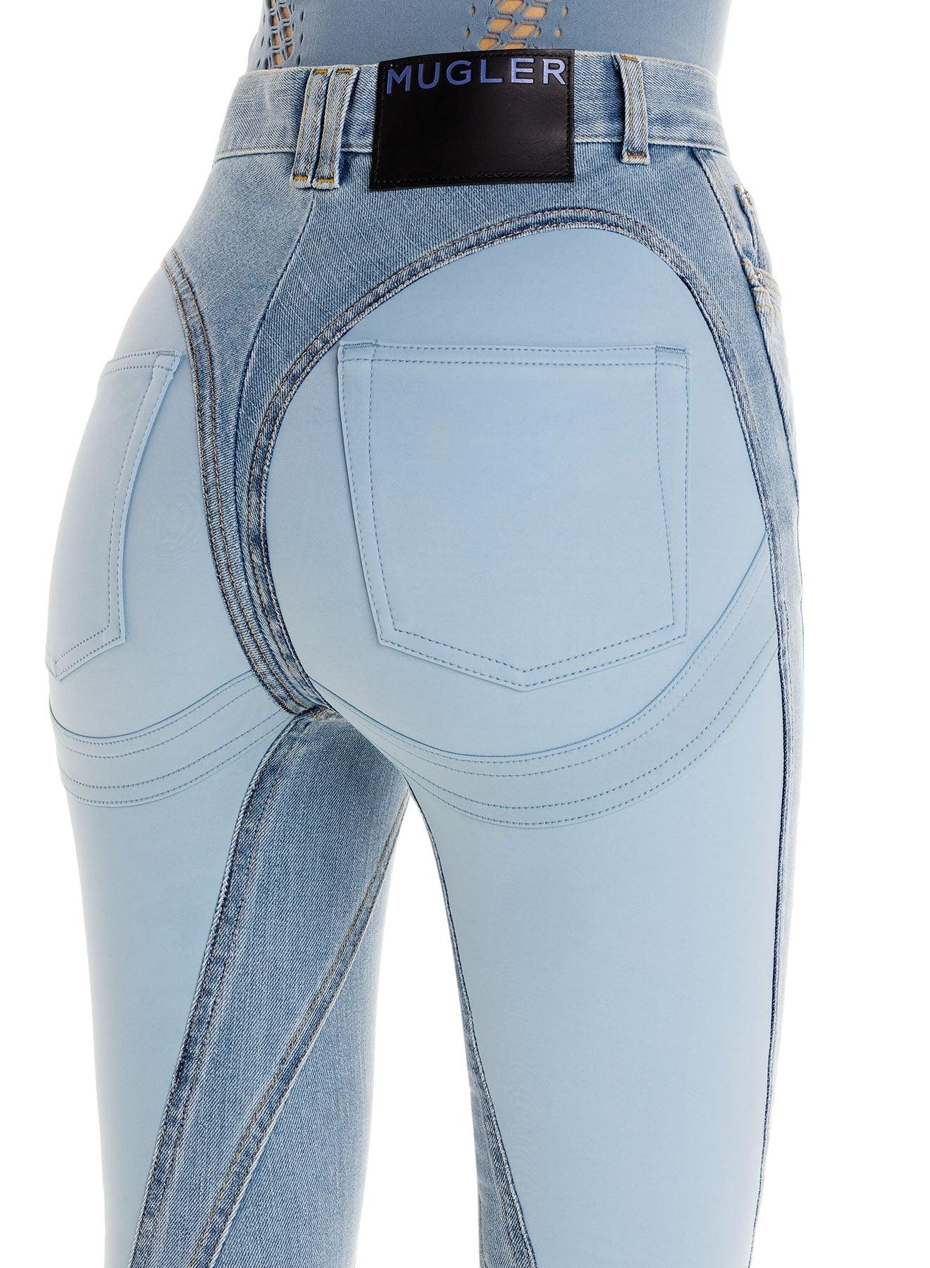 Bi-material spiral jeans