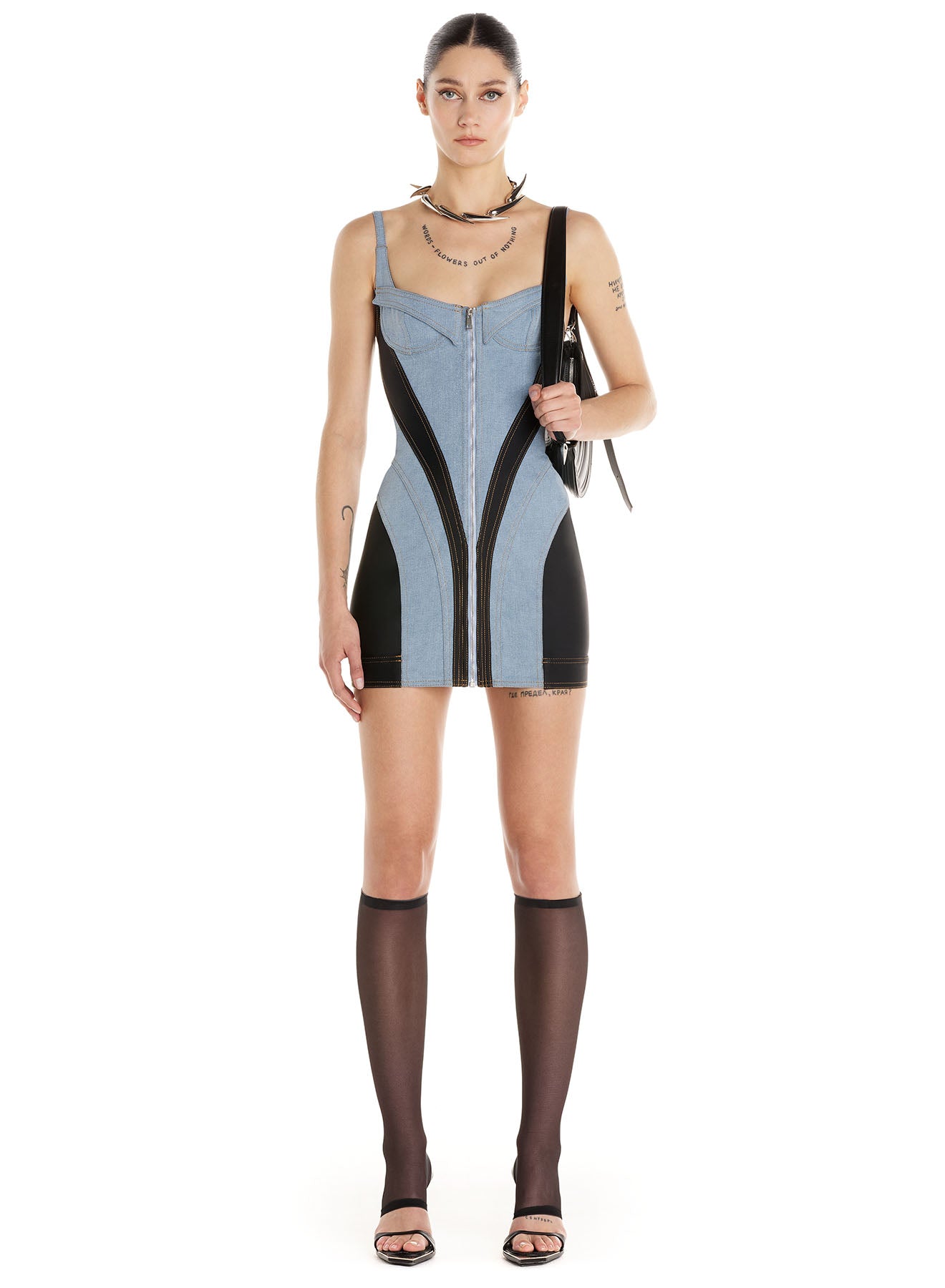 Corset denim dress