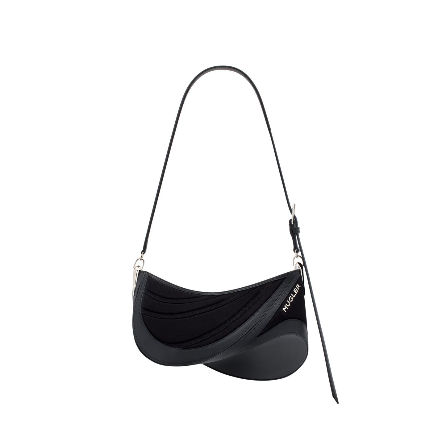Medium denim spiral curve 01 bag
