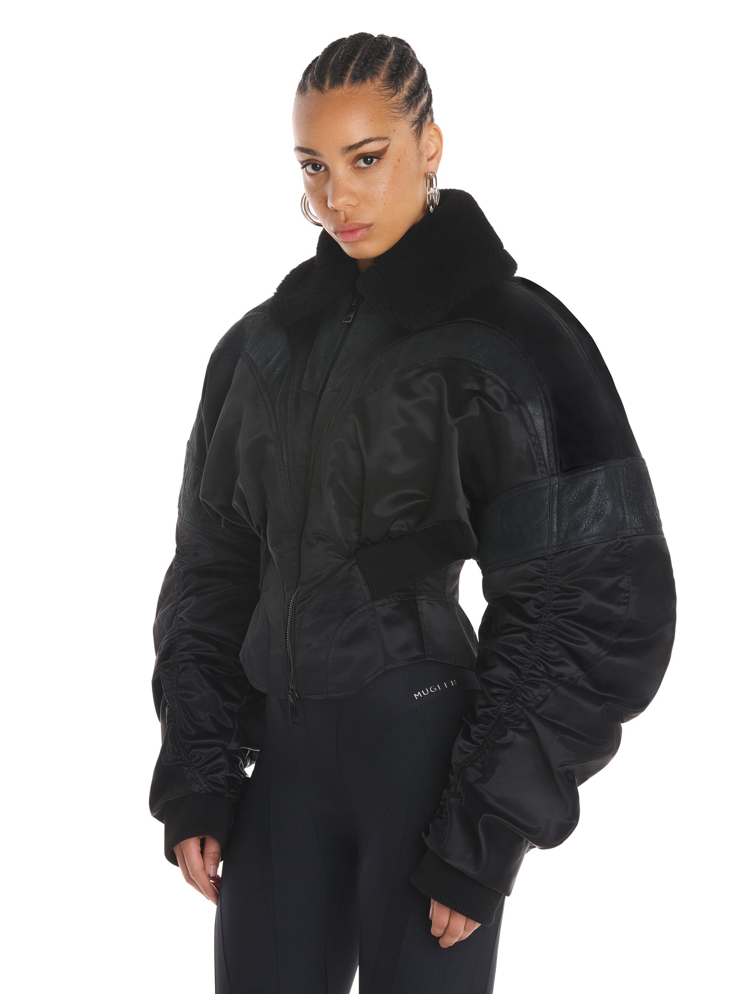 Corseted bomber jacket