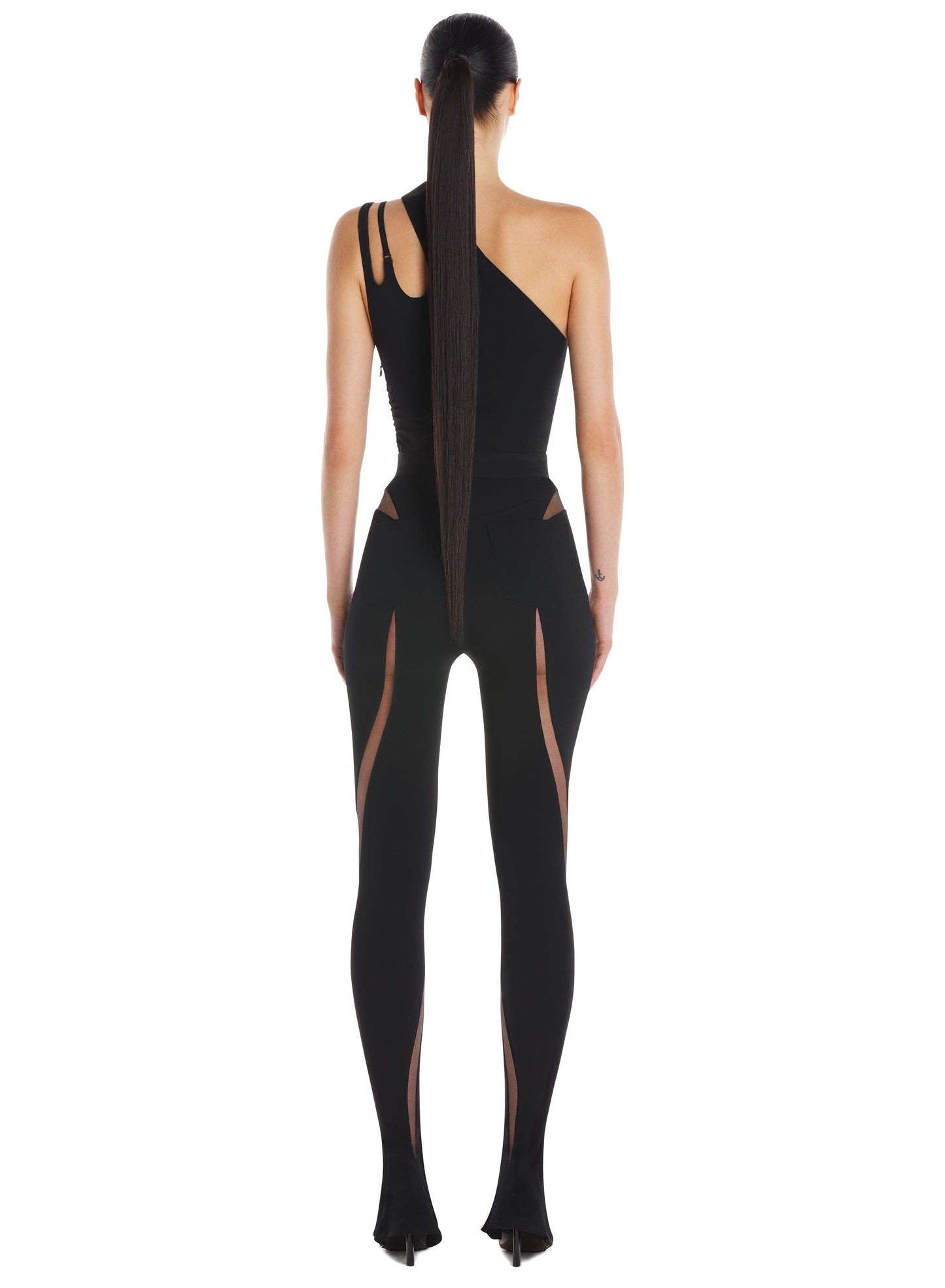 Asymmetric shoulder bodysuit