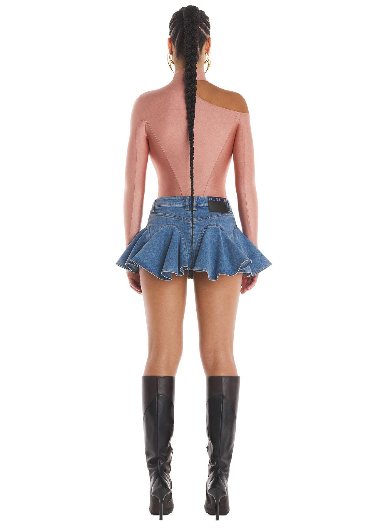 Asymmetric illusion bodysuit