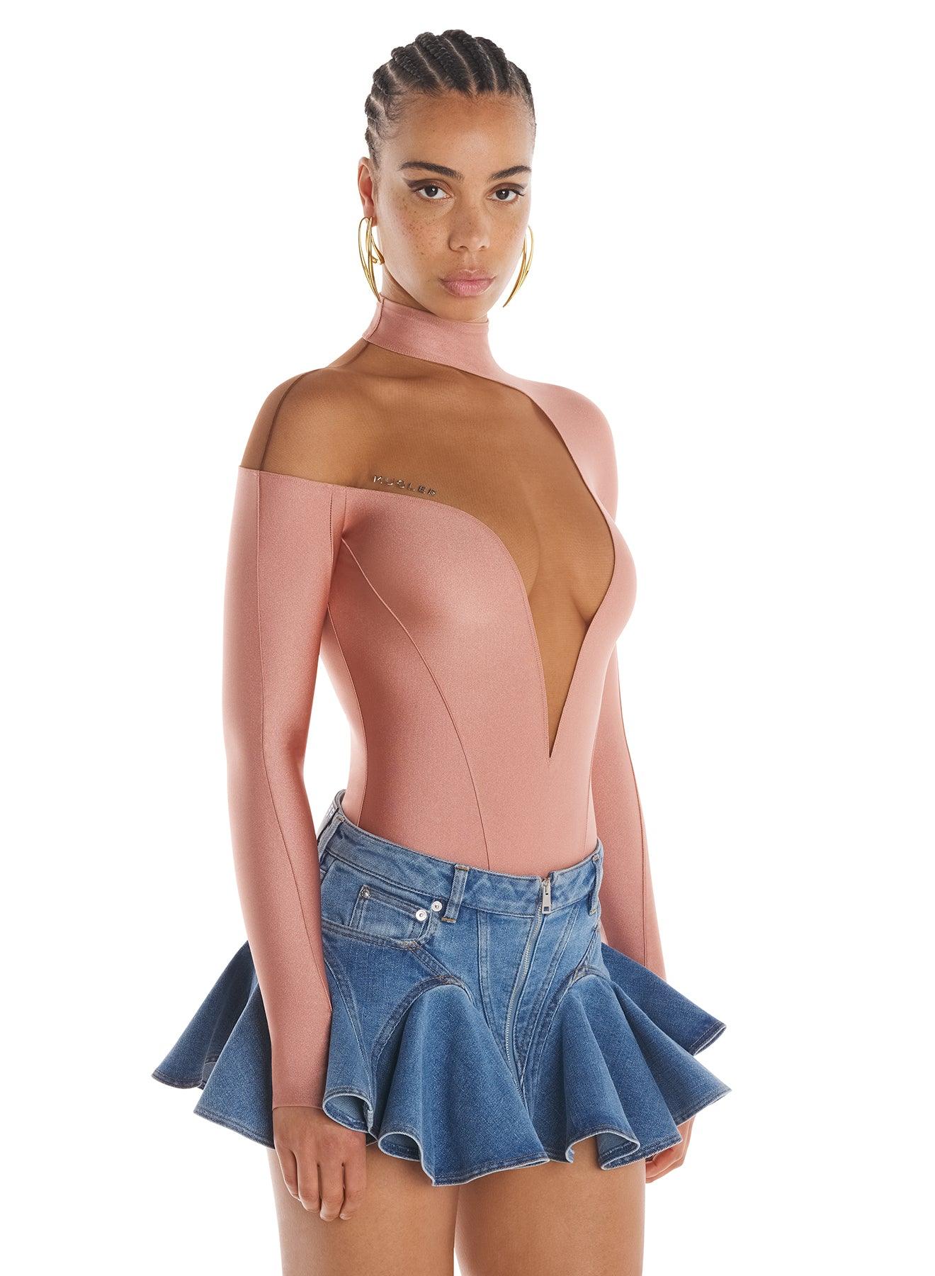 Asymmetric illusion bodysuit