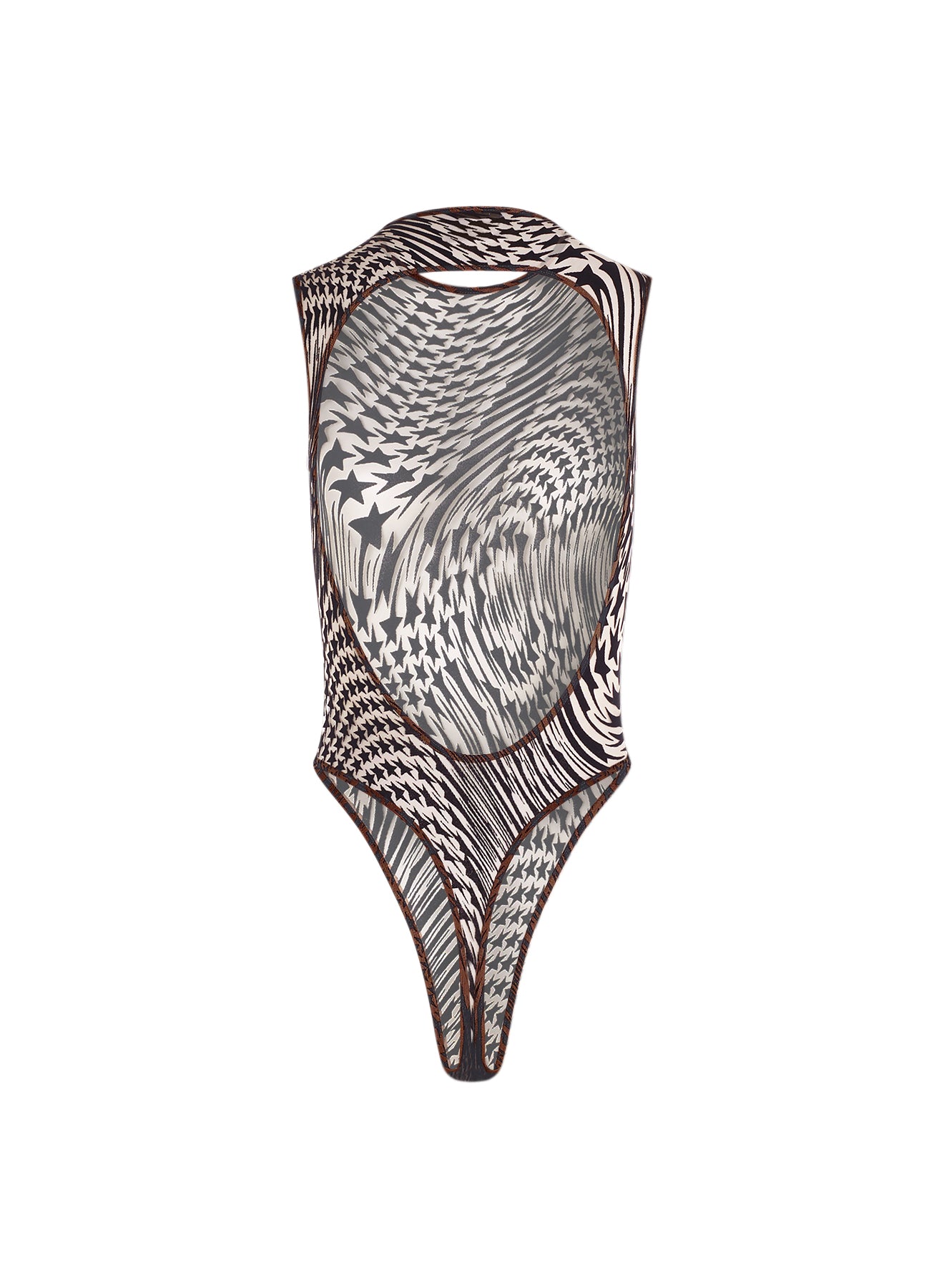 Flocked star mesh bodysuit