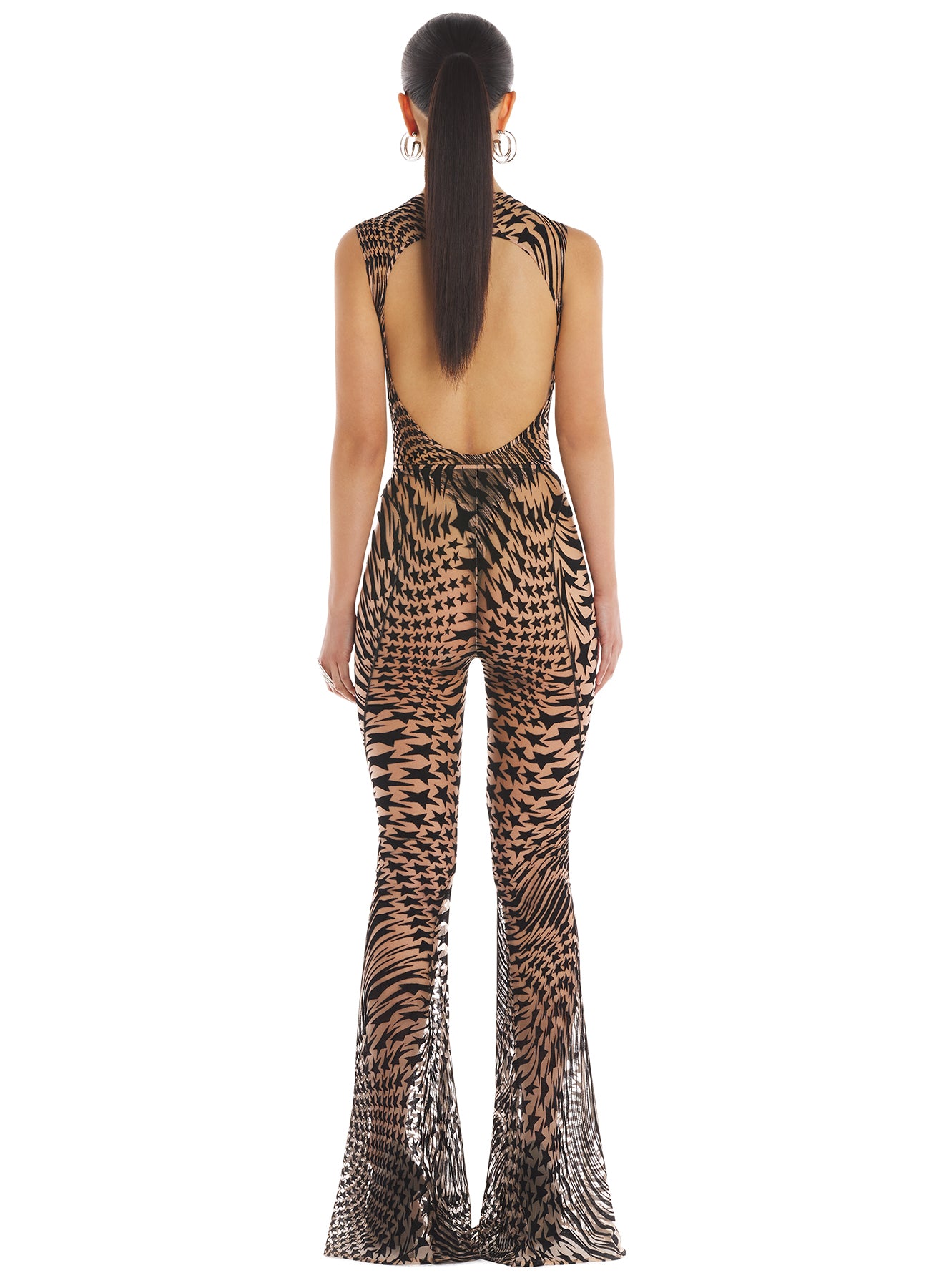 Flocked star mesh bodysuit