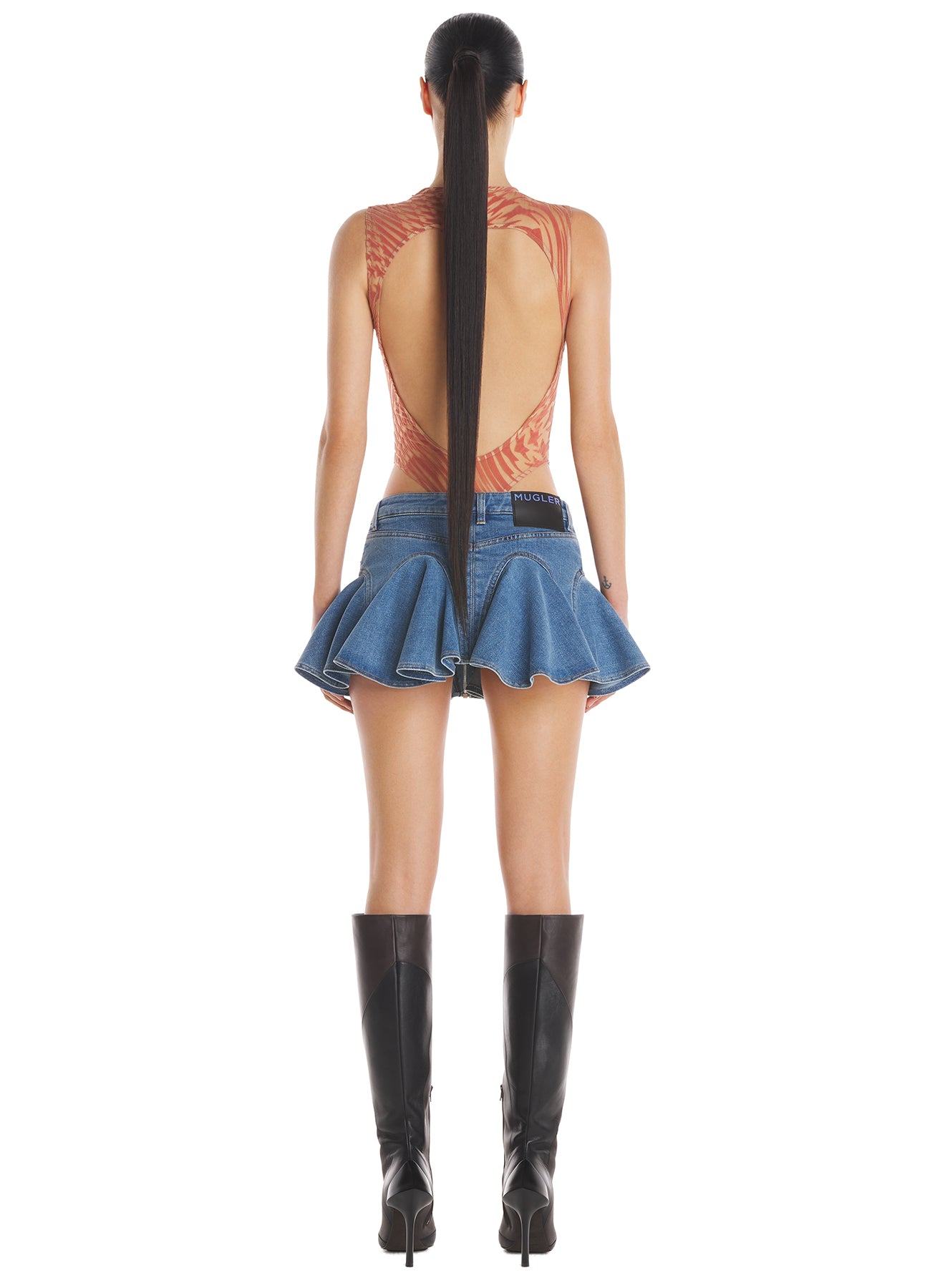 Mini denim skirt