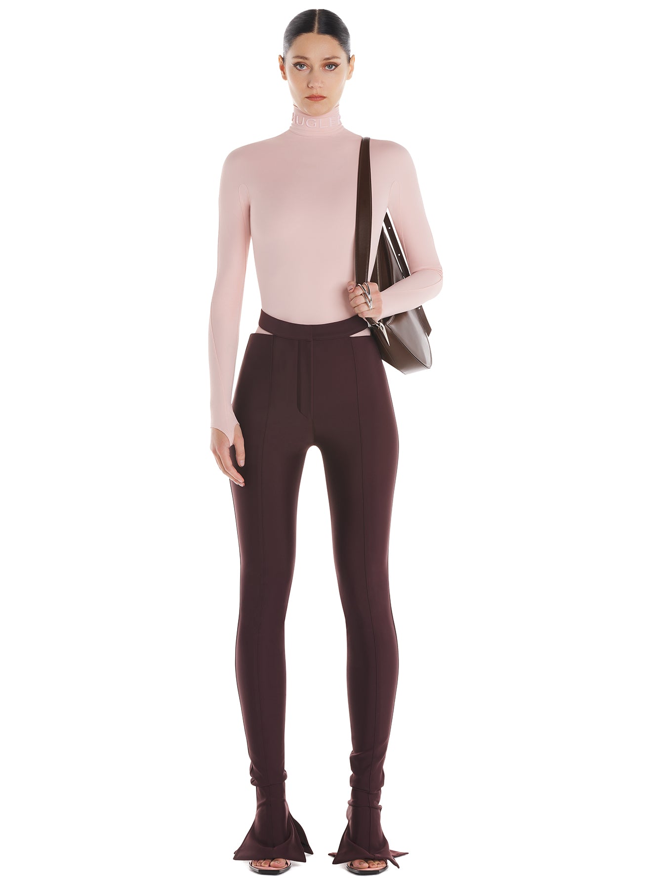 High neck logo bodysuit