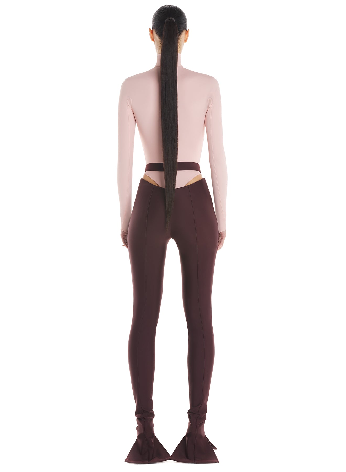 High neck logo bodysuit