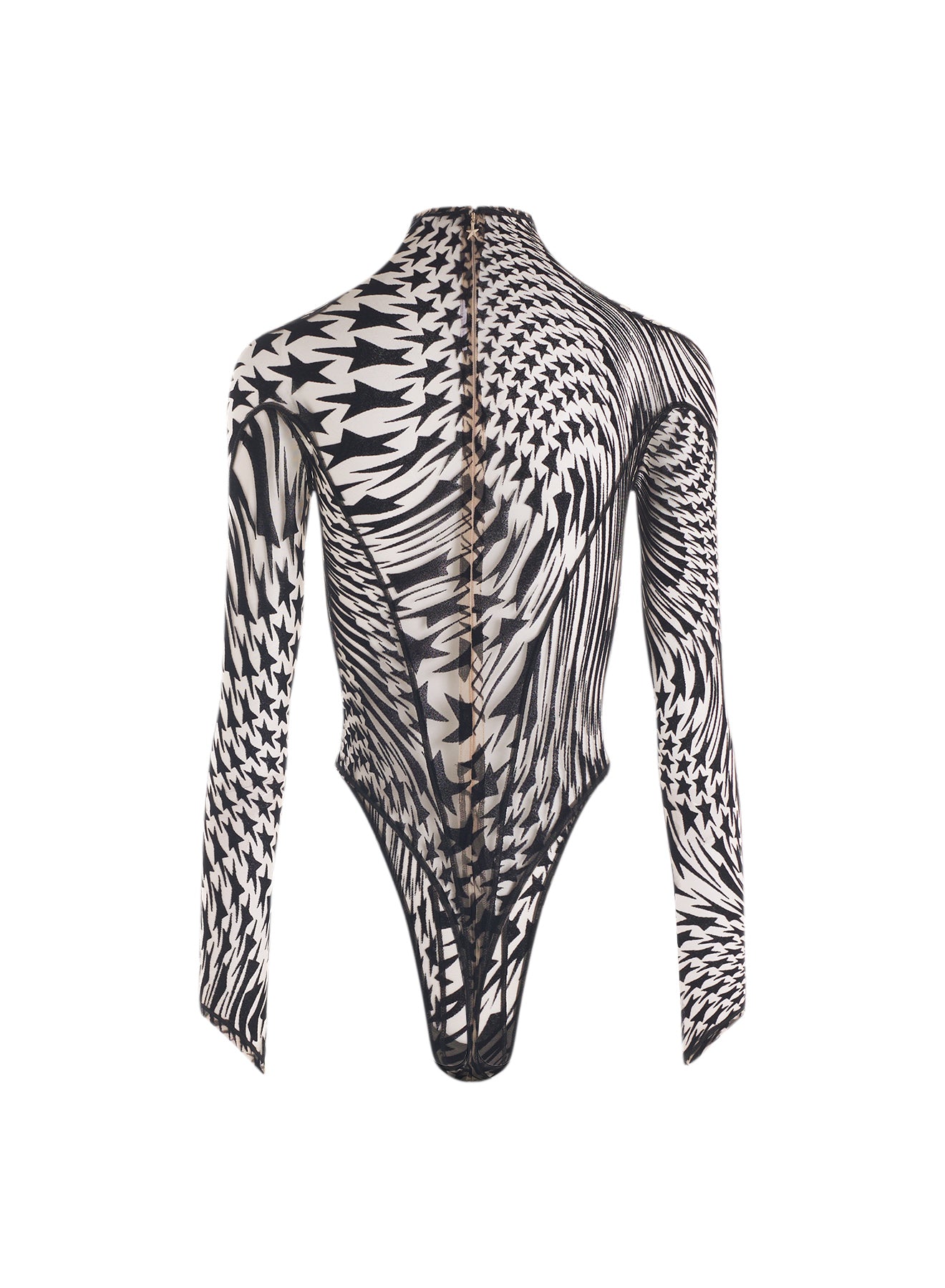 Flocked star high neck bodysuit