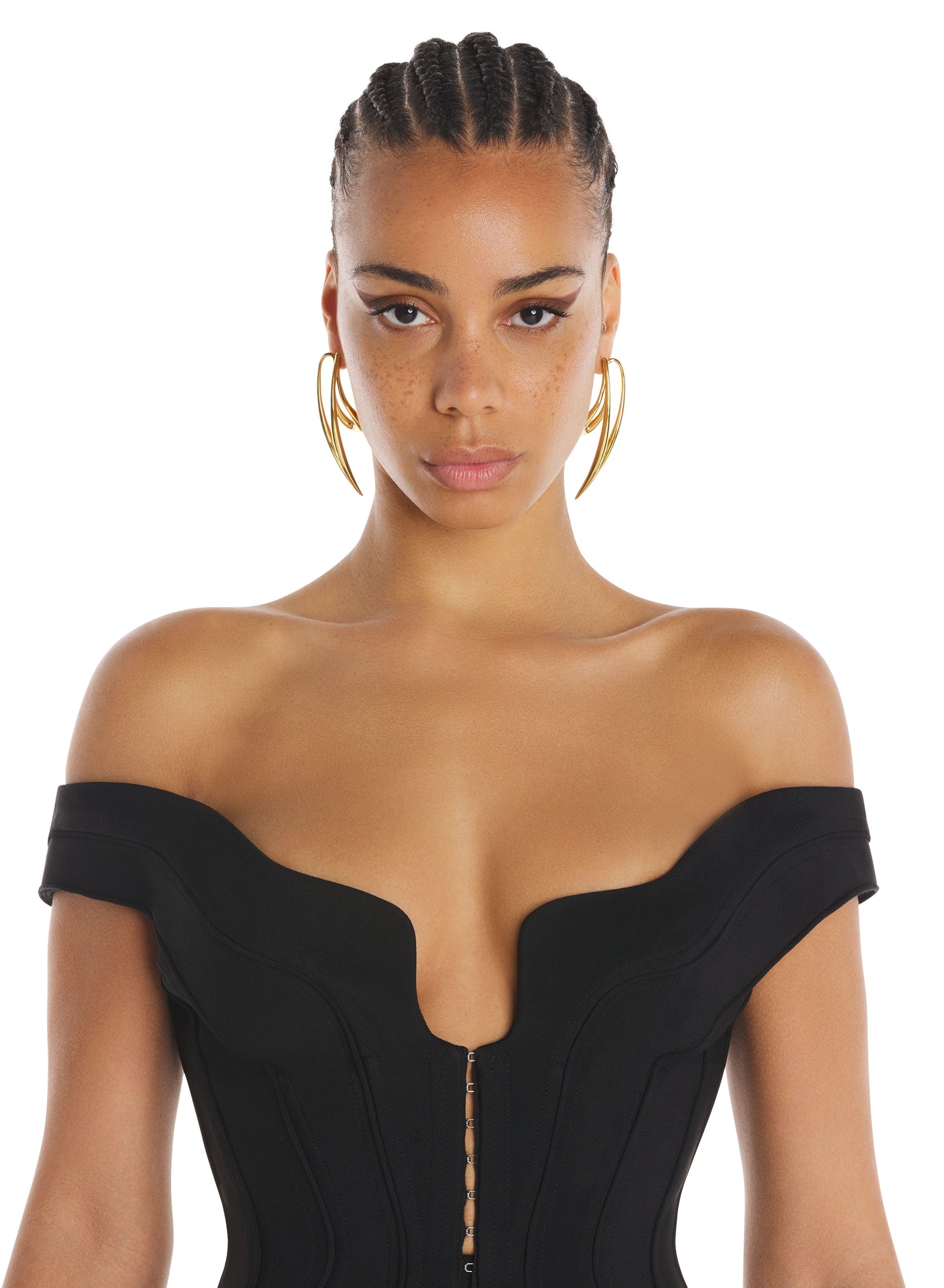 black impossible neckline corset