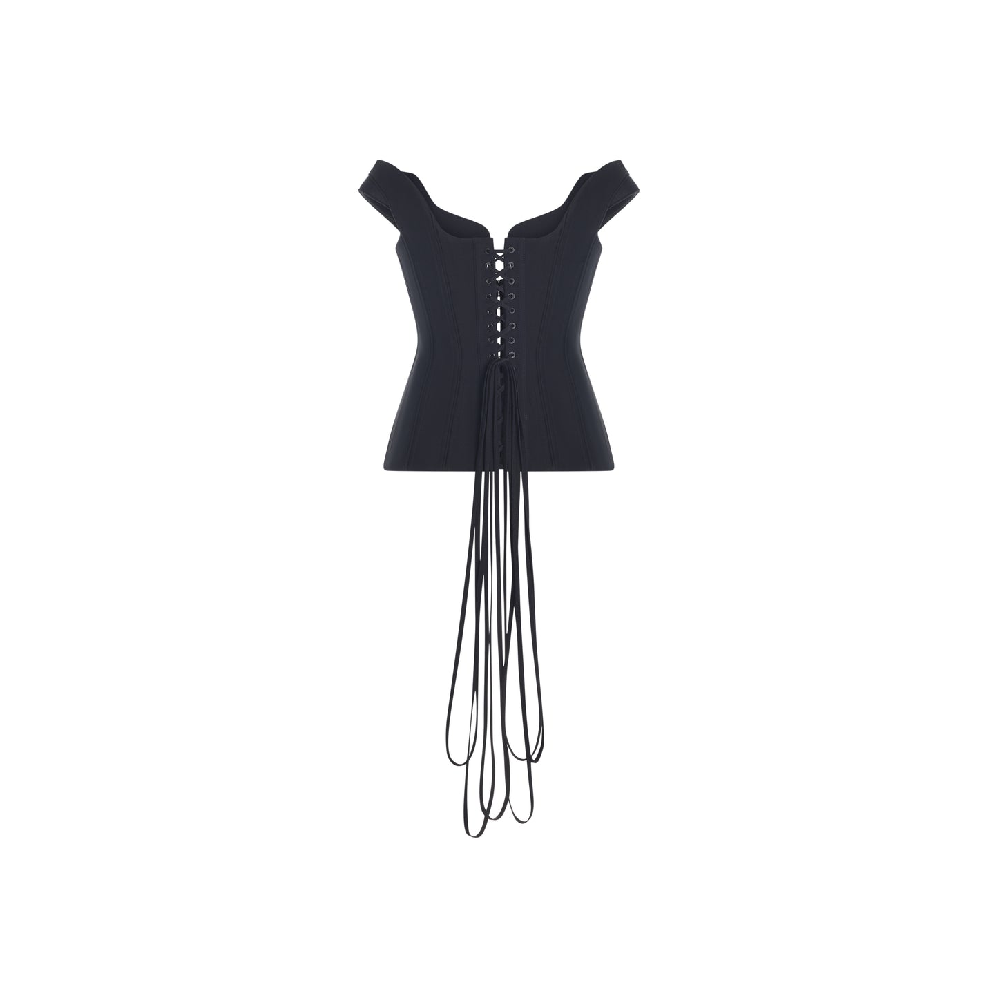 black impossible neckline corset