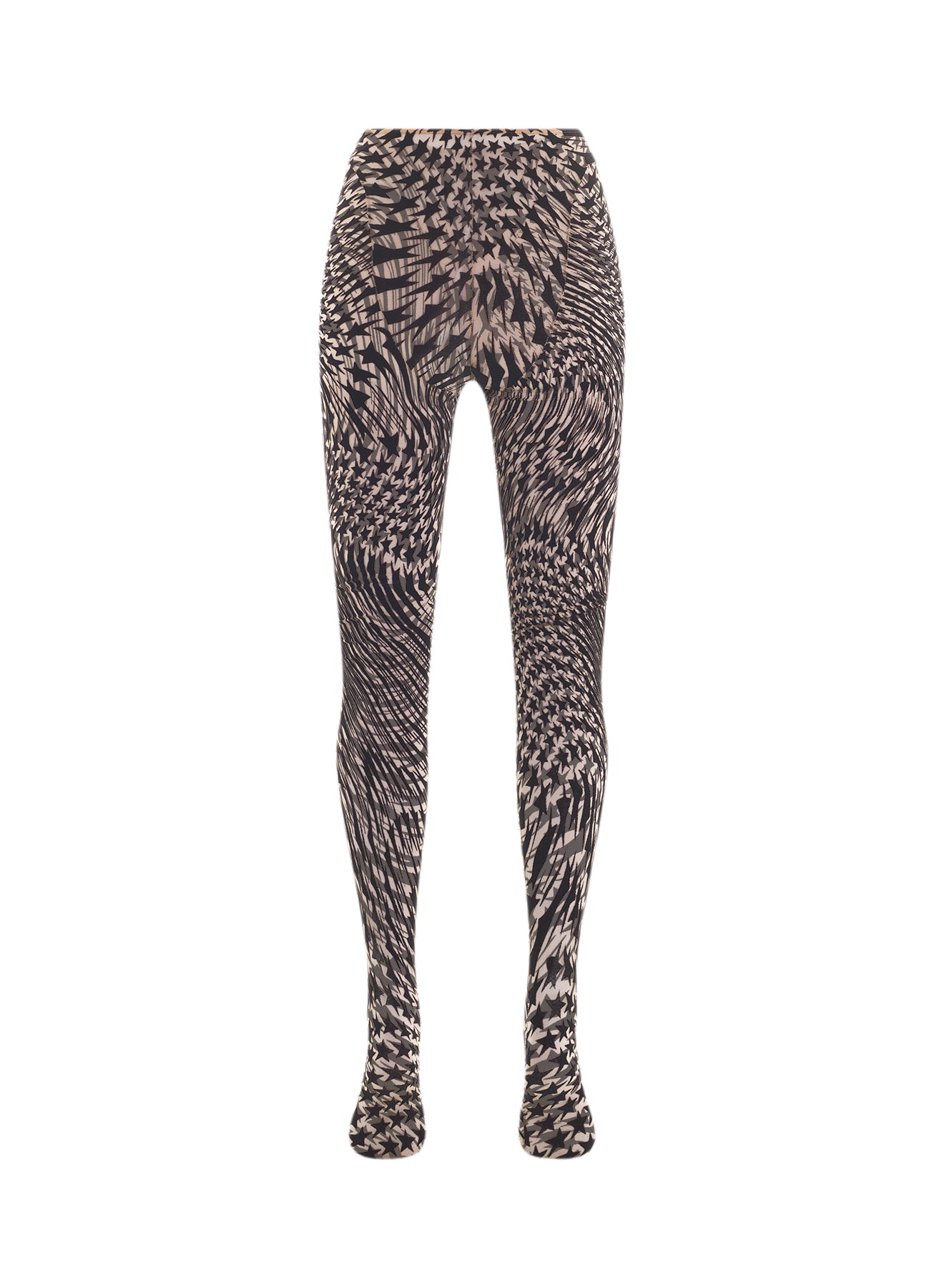 Flocked star mesh tights