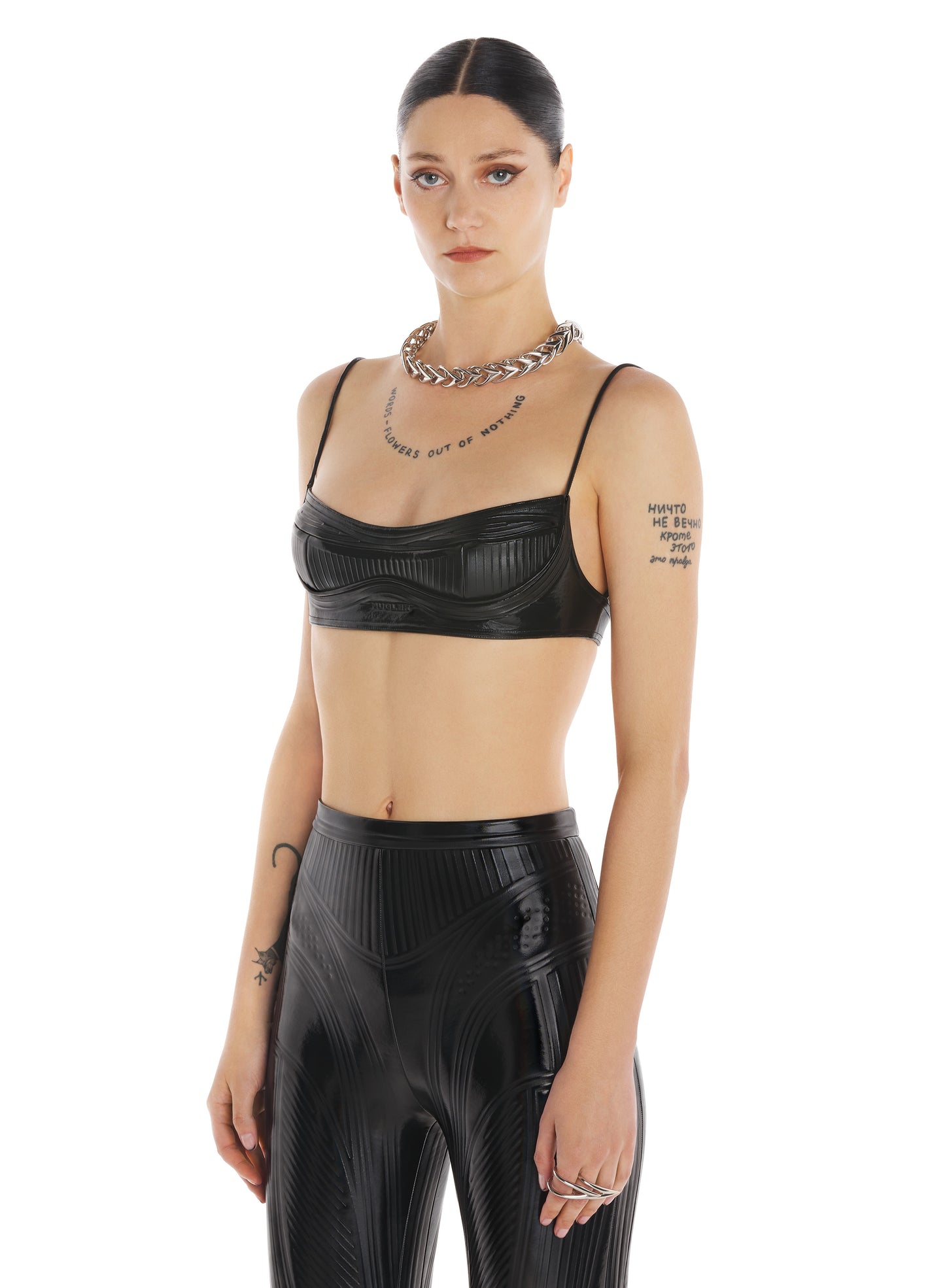 Glossy embossed bralette
