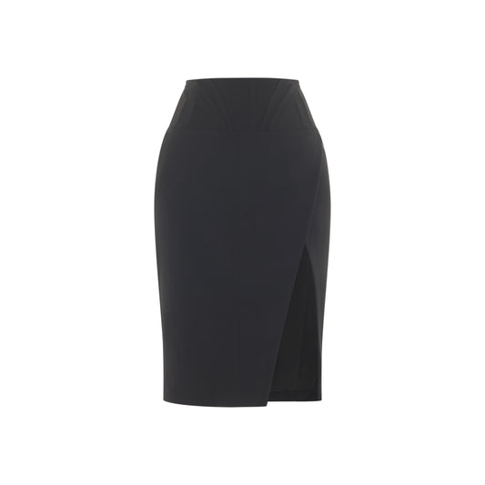 black corseted pencil skirt