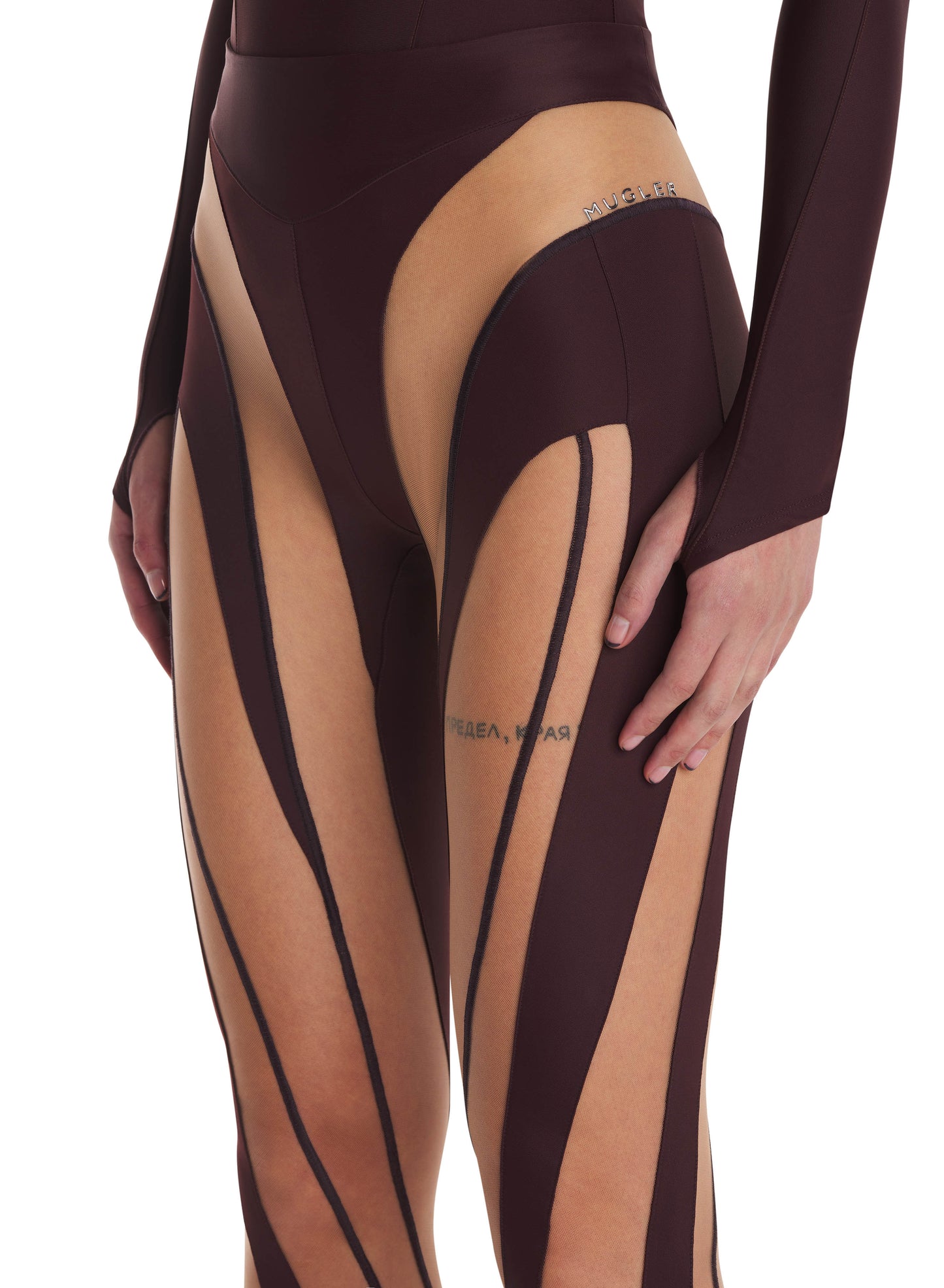 Sheer spiral leggings