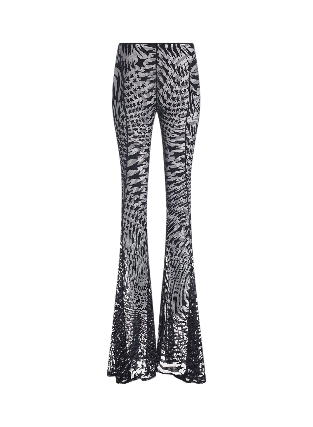 Flocked mesh trousers