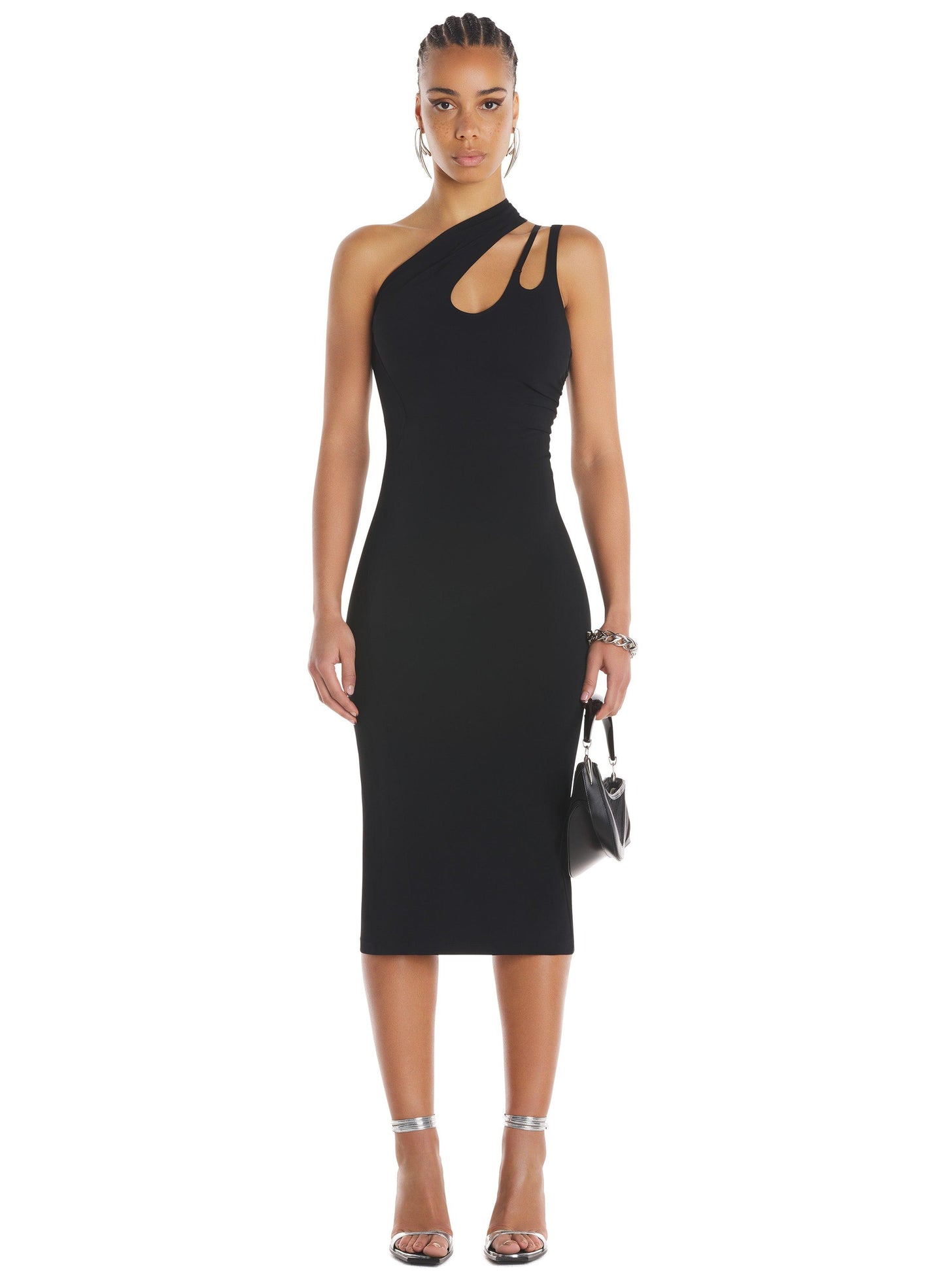 Asymmetric shoulder dress