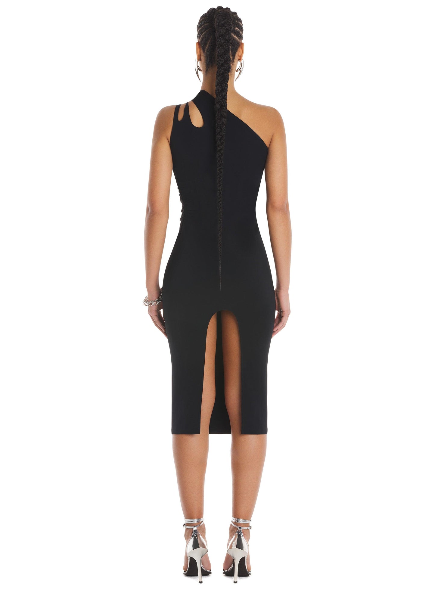 Asymmetric shoulder dress