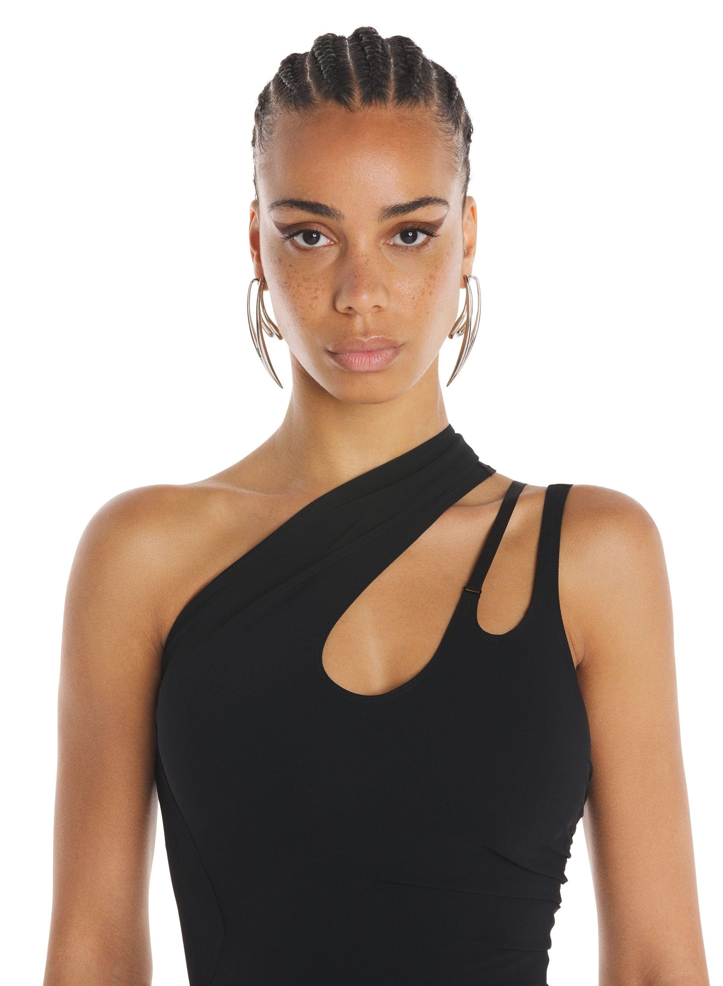 Asymmetric shoulder dress