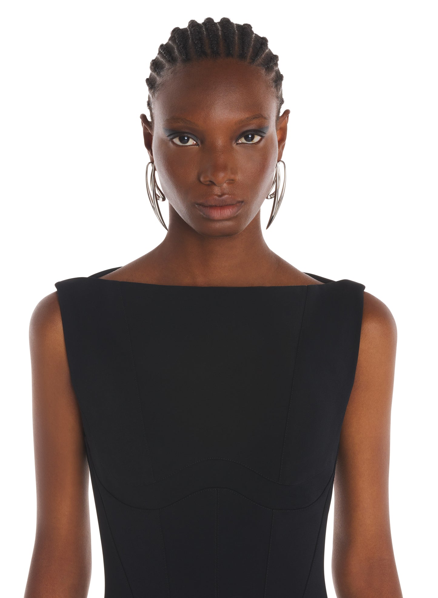 Tailored boat neck dress