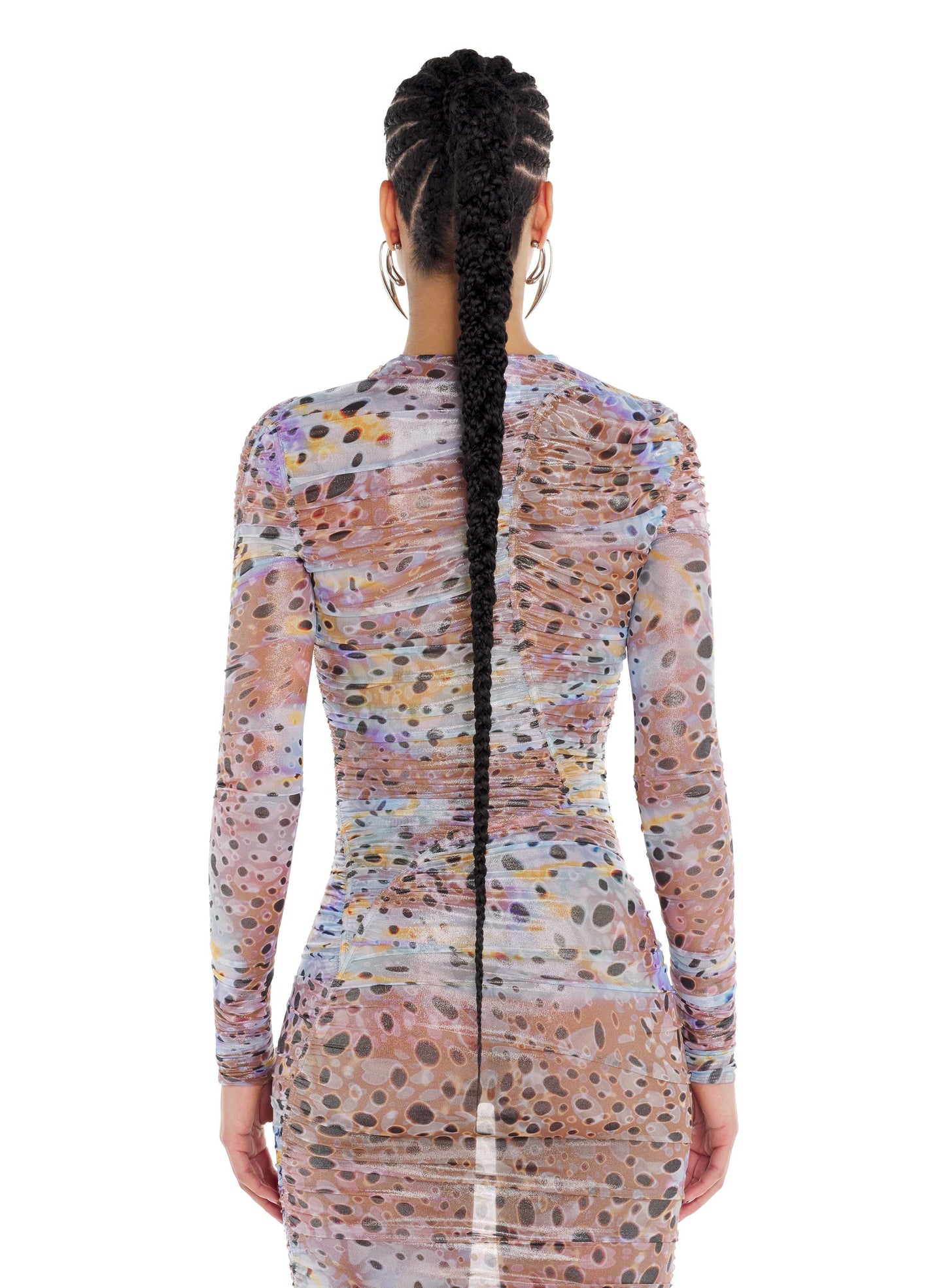 Printed mesh dress
