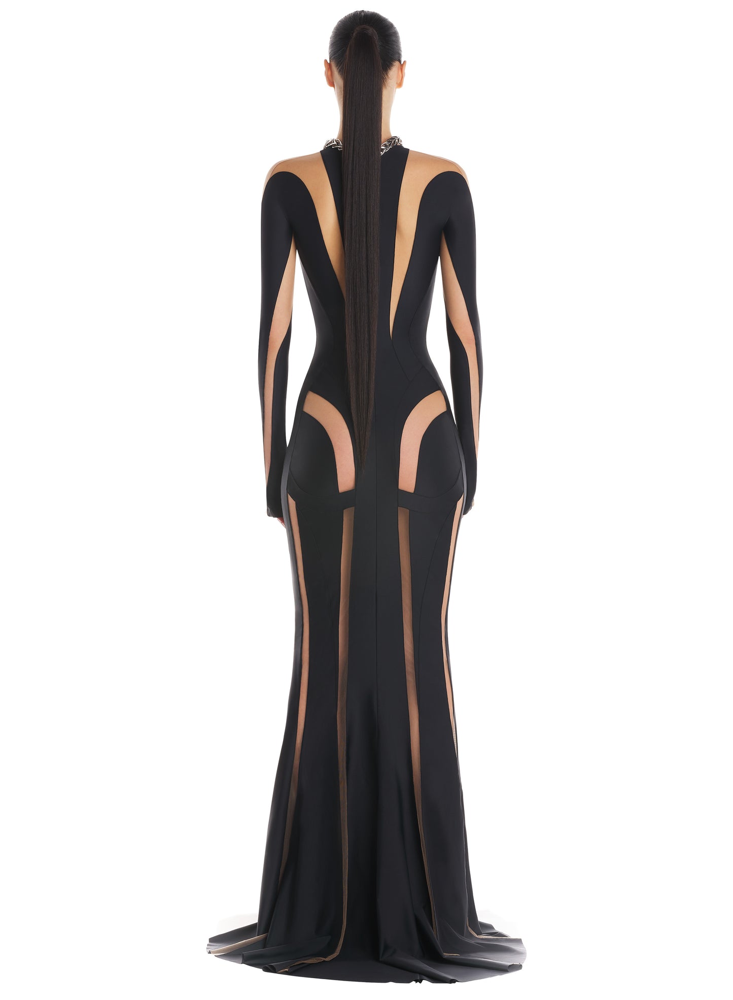 Illusion body shaping gown