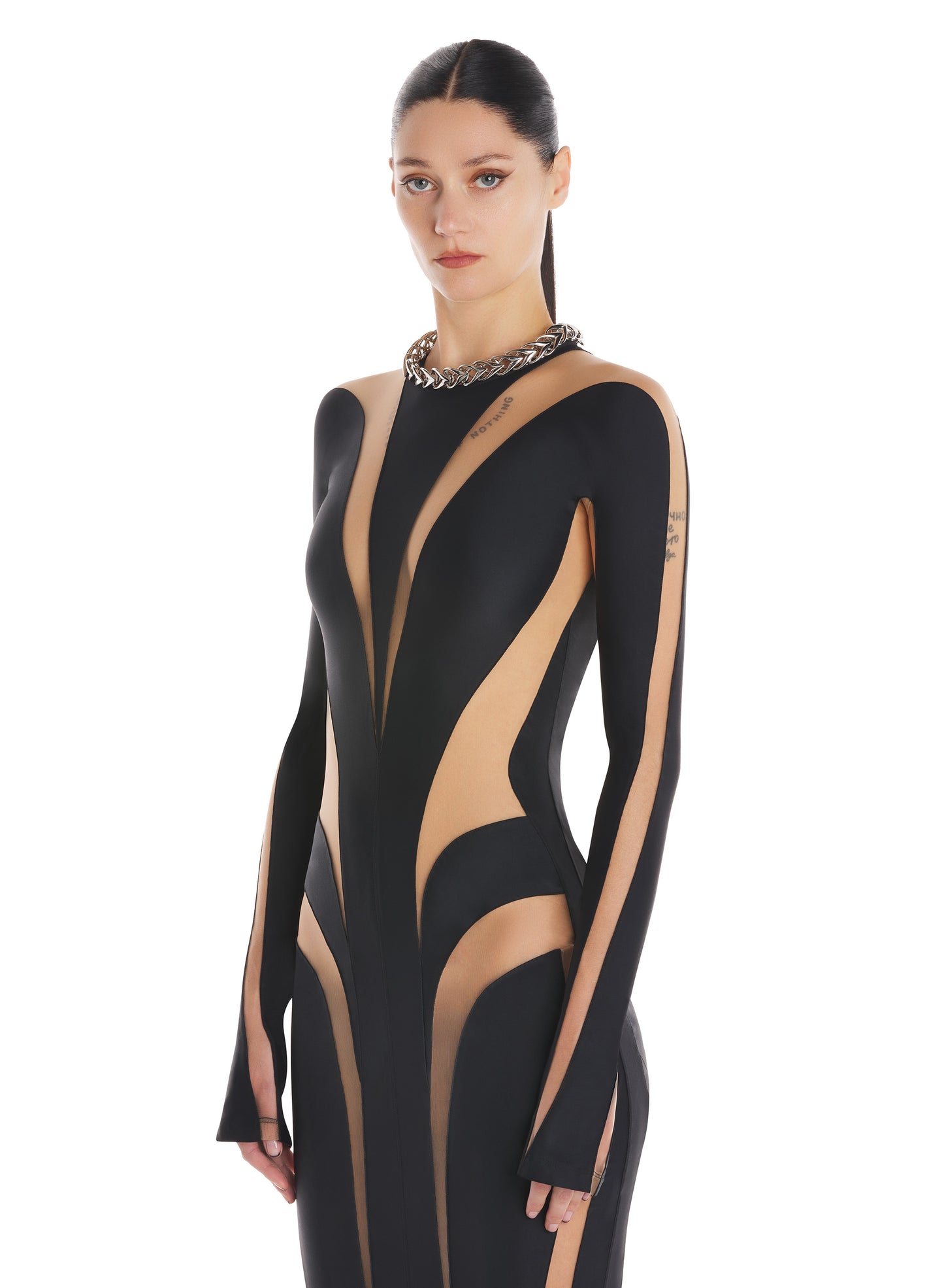 Illusion body shaping gown