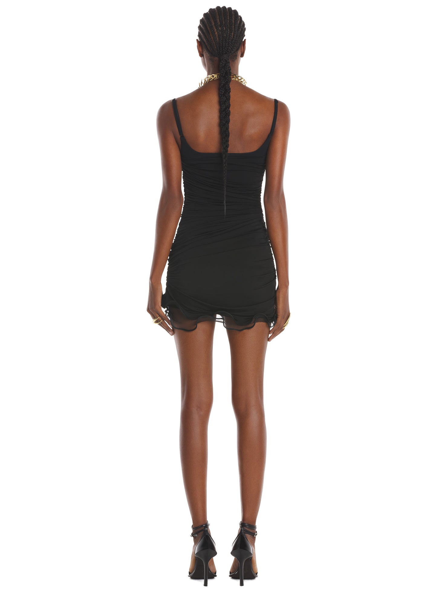 ruffled mini dress