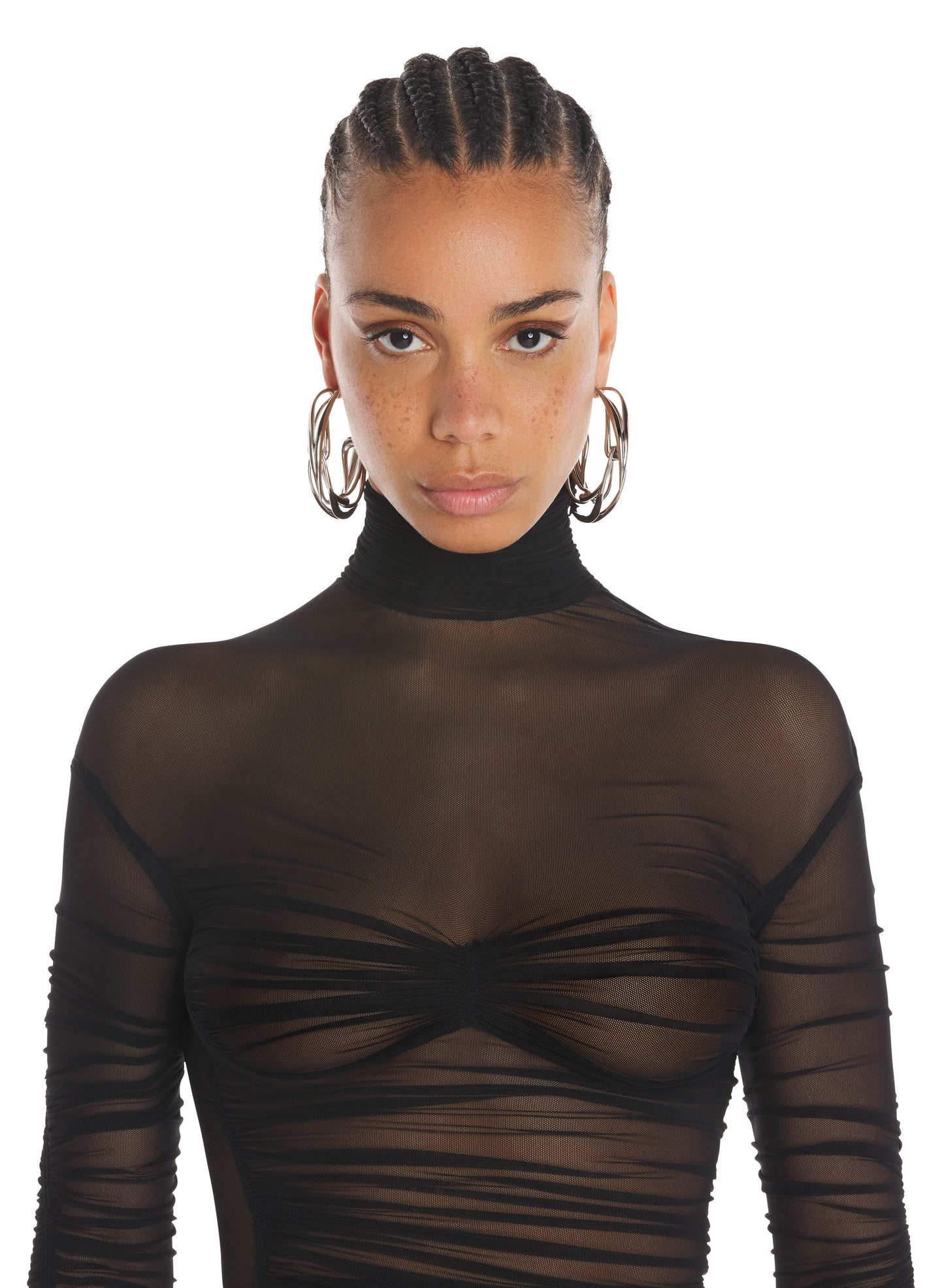 Draped mesh top