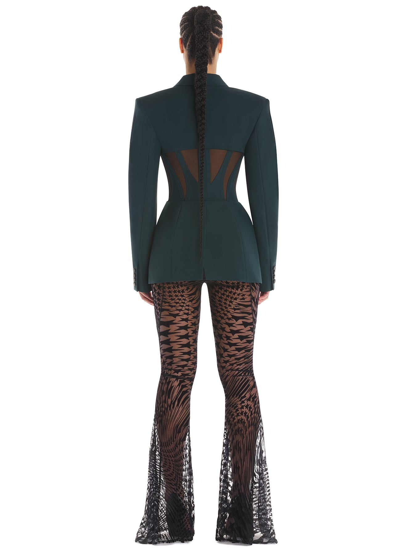 Flocked mesh trousers