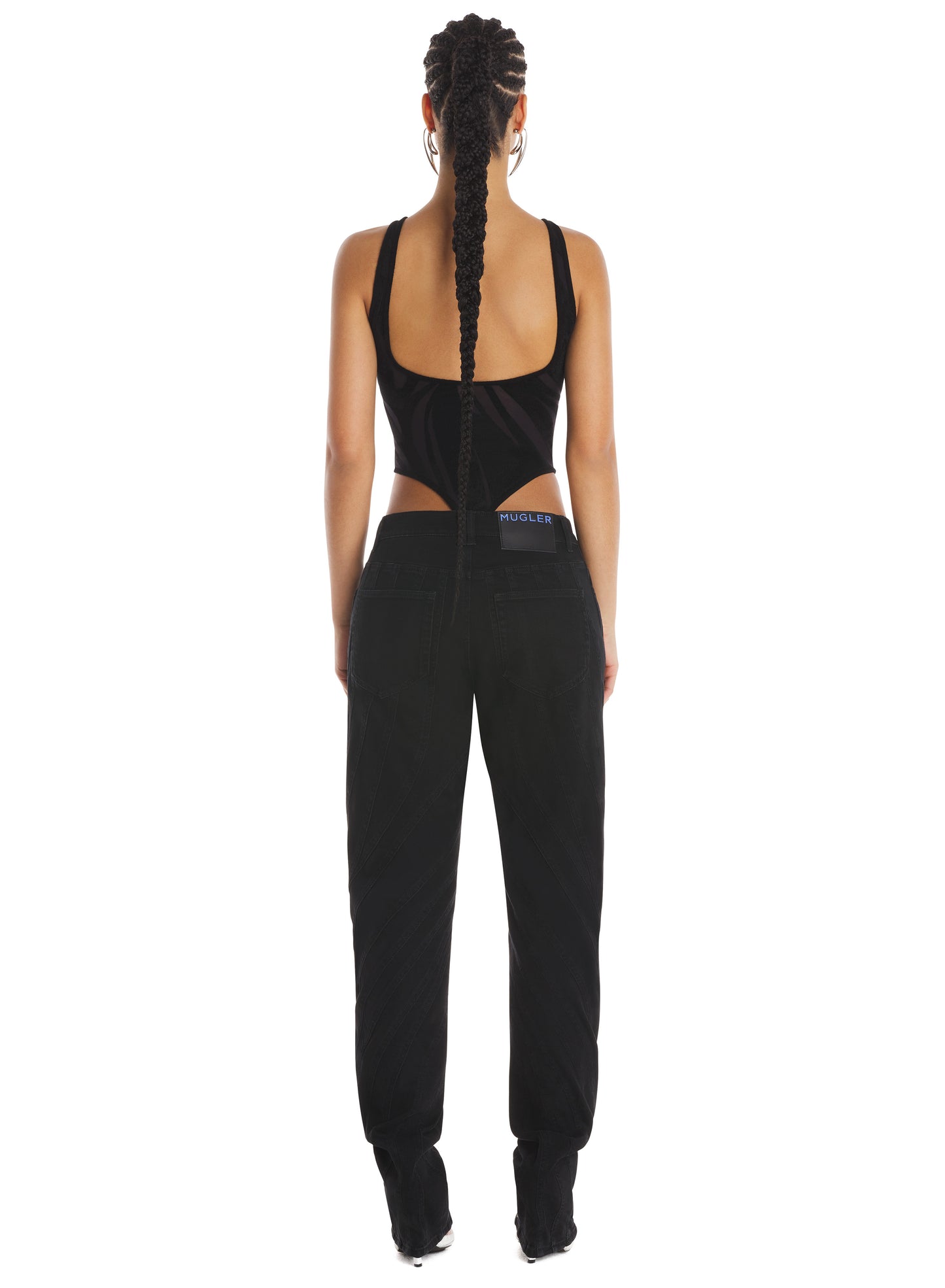 black chenille bodysuit