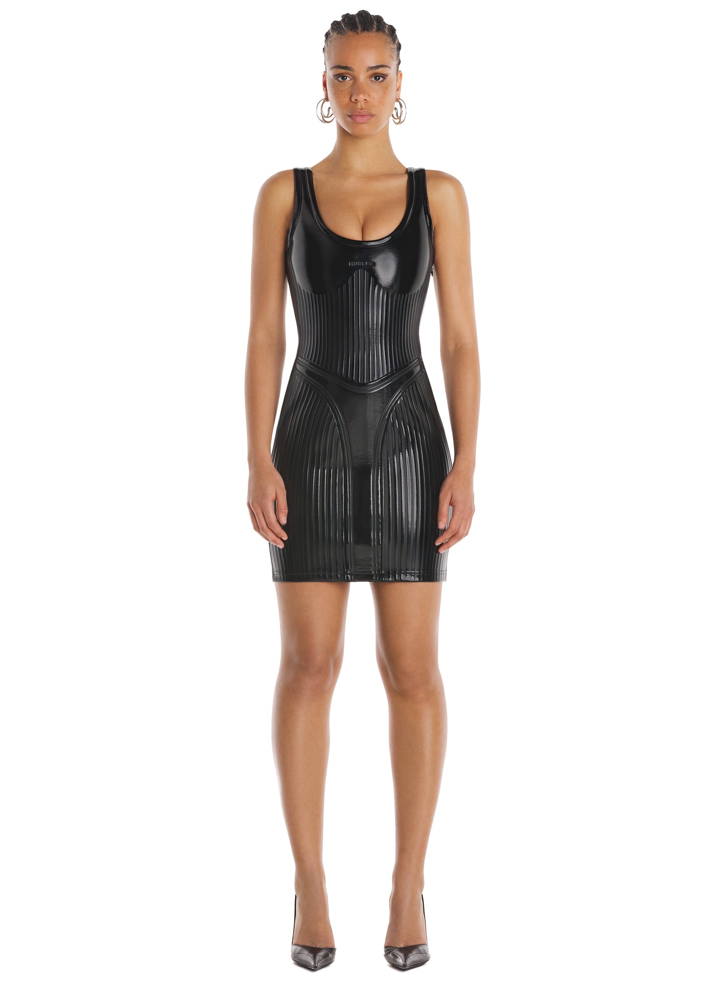 Glossy embossed dress