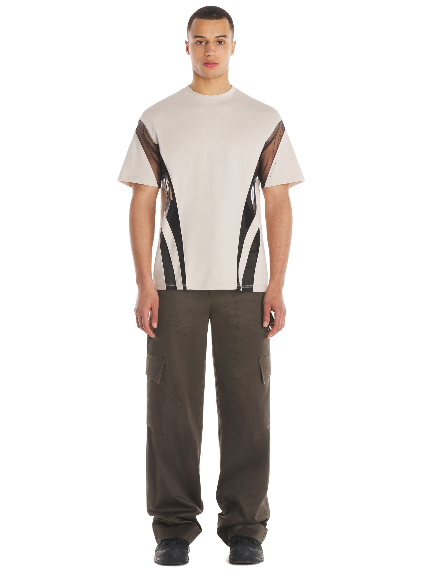 Cotton and illusion T-shirt