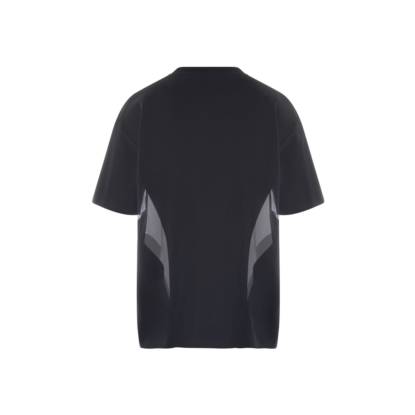 black cotton and illusion t-shirt