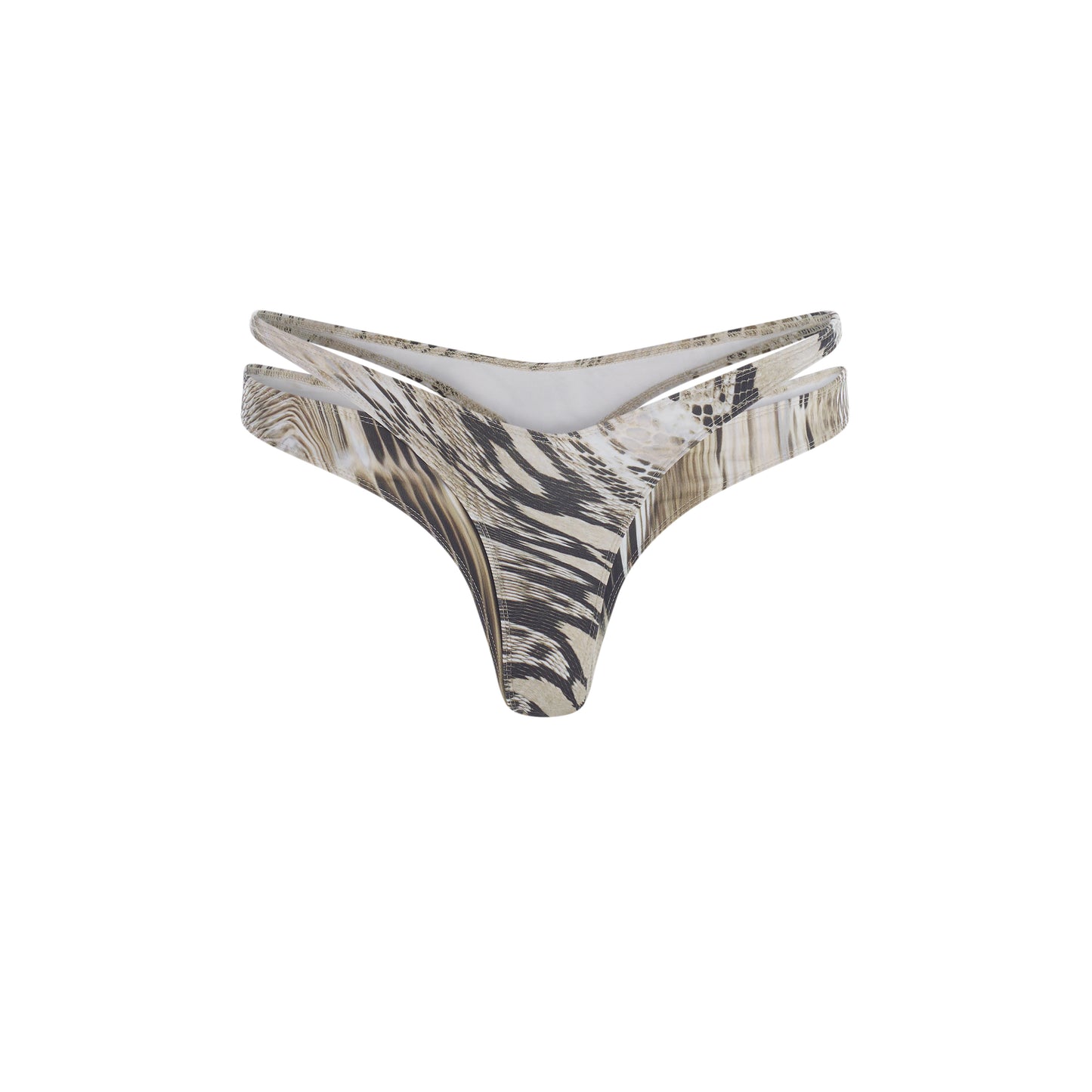 snake printed cut-out bikini bottom