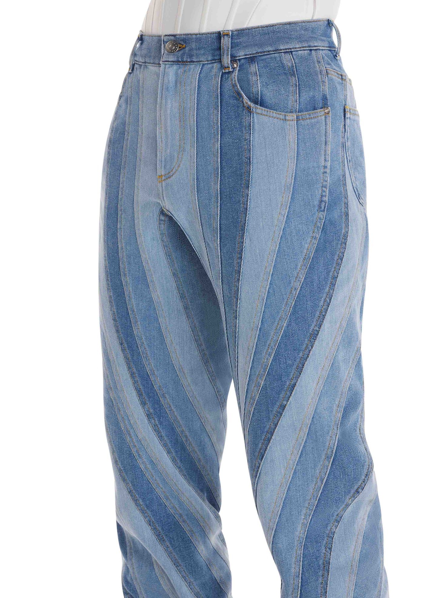 blue multicolor spiral baggy jeans