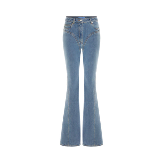 blue flared jeans