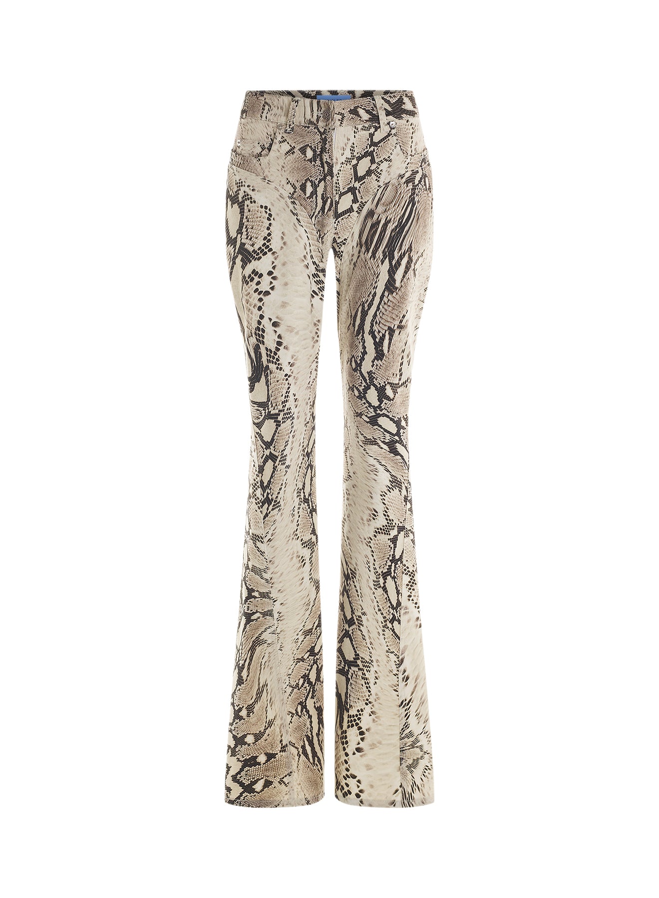 Flared denim trousers