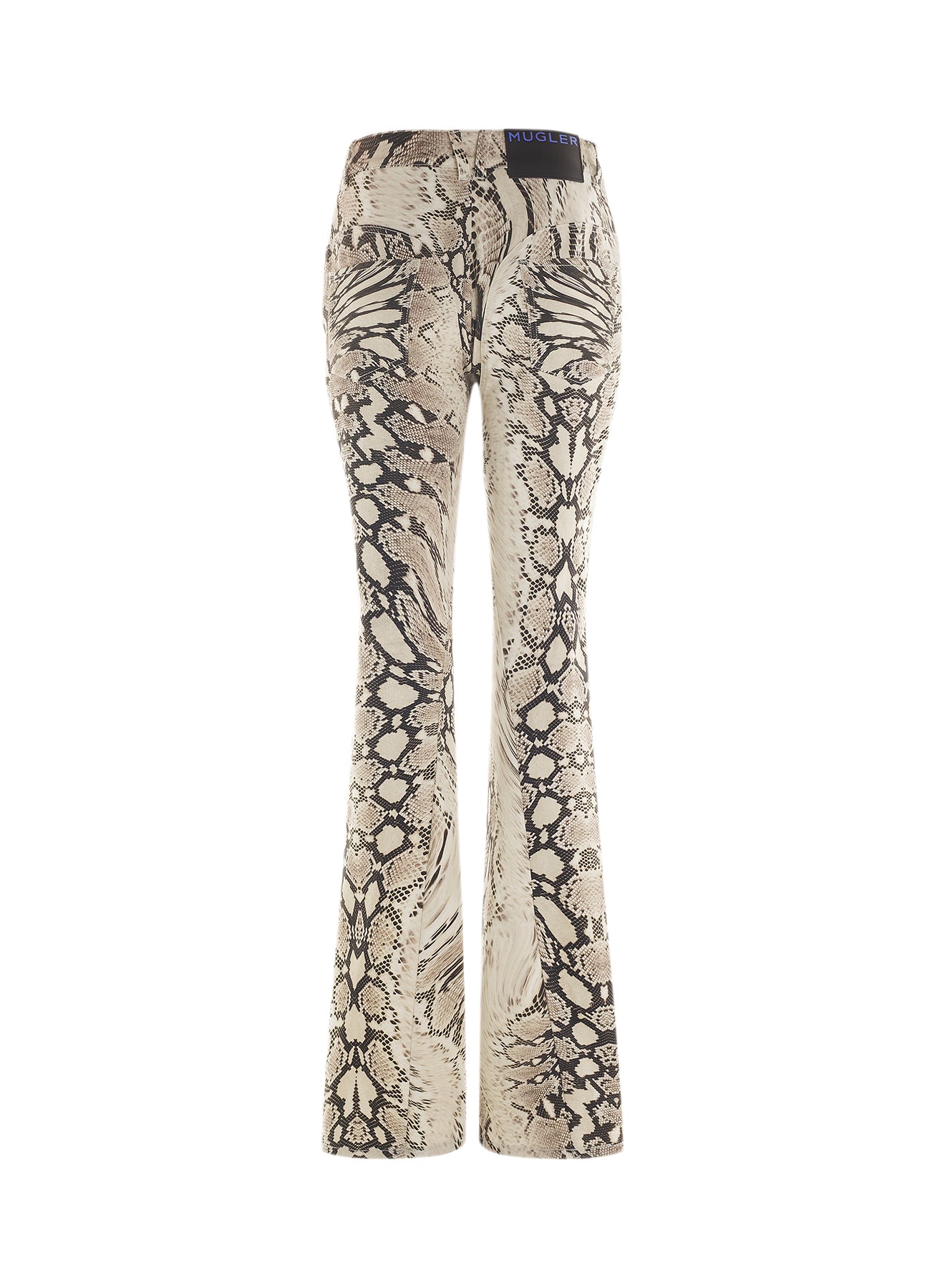 Flared denim trousers