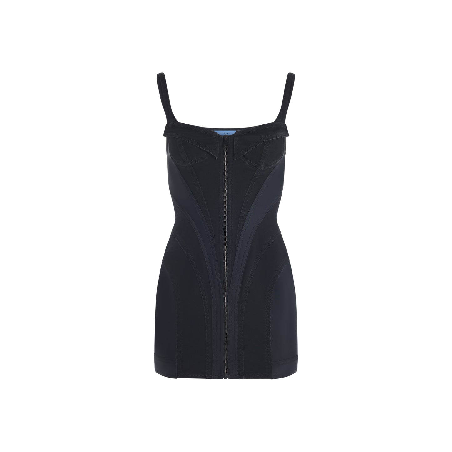 Corseted denim dress