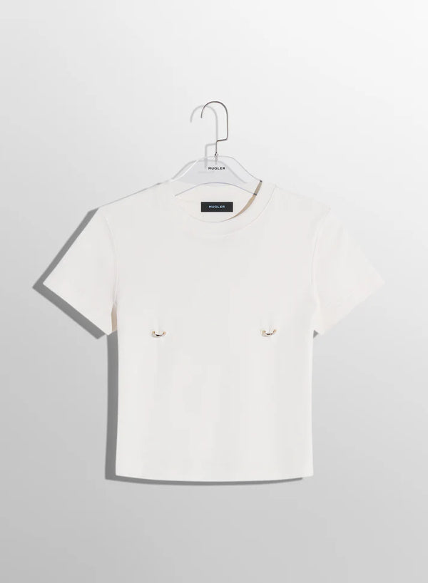 【関税込み】Mugler ホワイト Pierced ベビーTシャツ white pierced baby t-shirt | MUGLER Official Website – Mugler