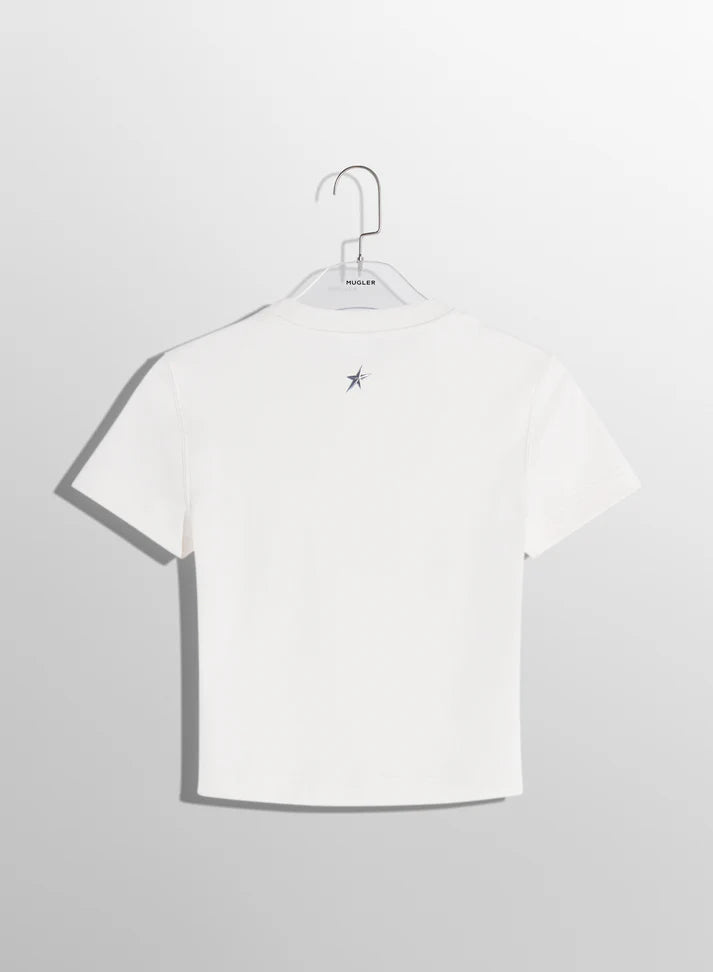 white pierced baby t-shirt