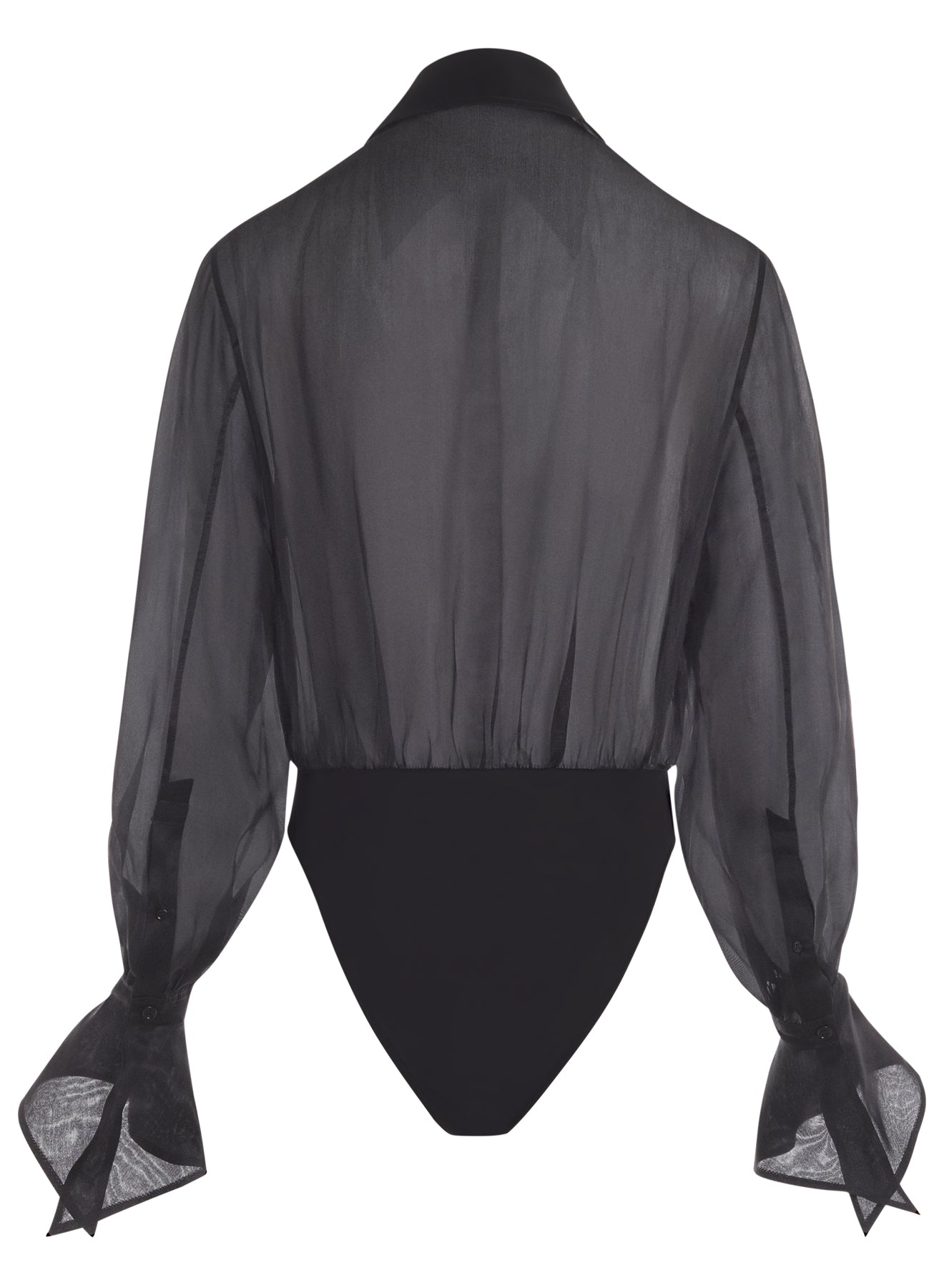 black organza shirt bodysuit
