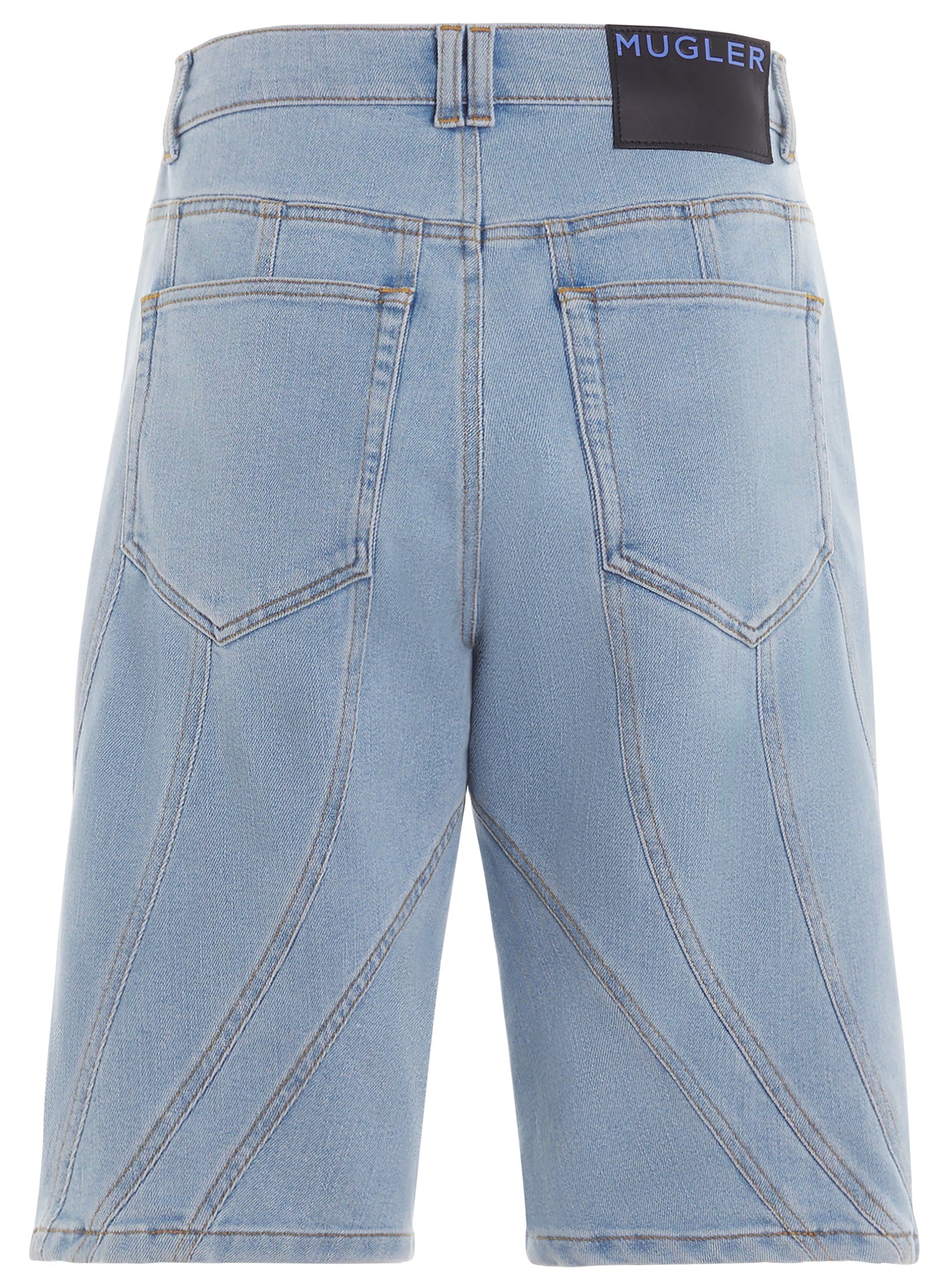 blue spiral baggy denim shorts